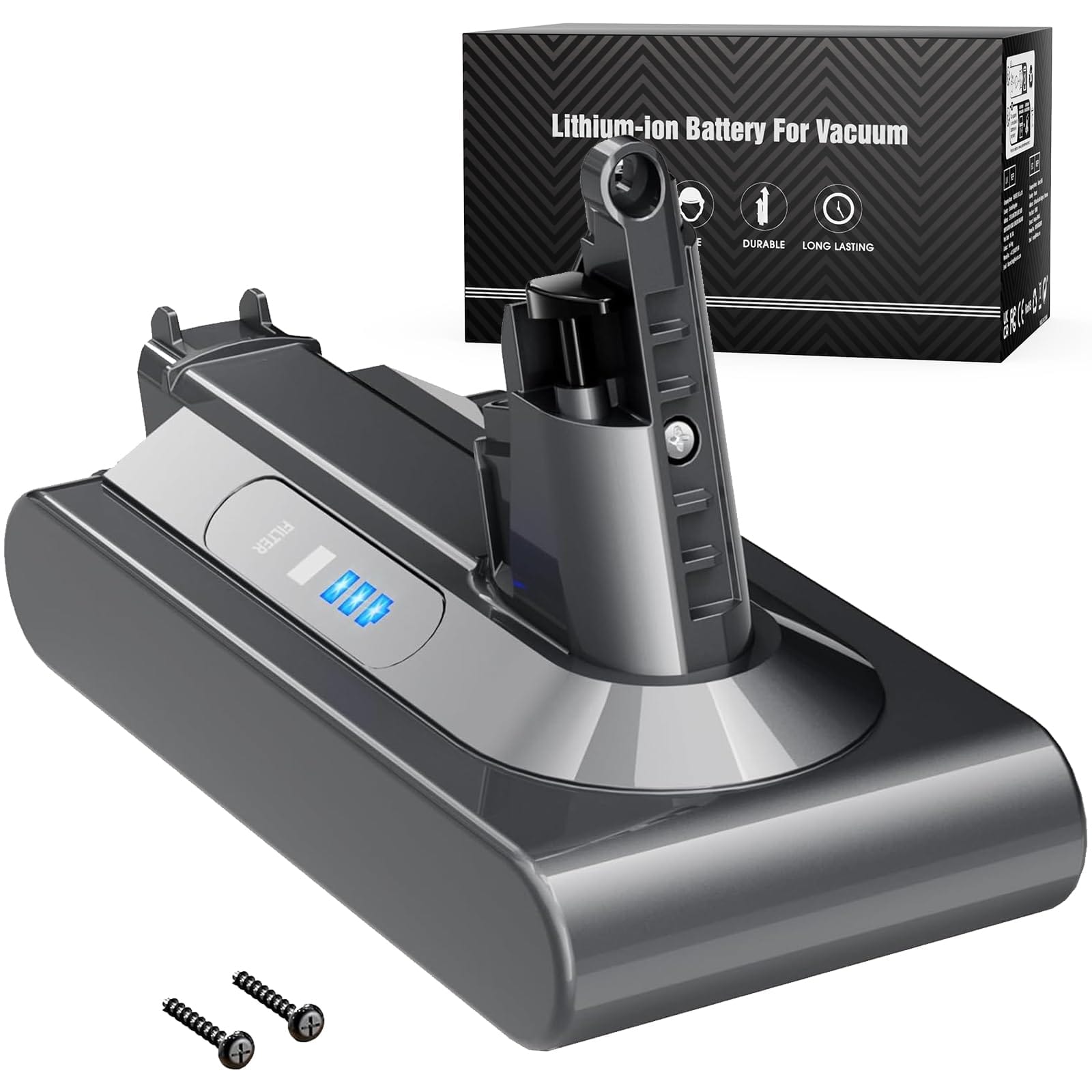 Keenstone Upgraded 25.2V 5000mAh Li-Ion Battery Replacement for Dyson V10 Cordless Stick Vacuum - Compatible with V10 Animal, Absolute, Motorhead, Fluffy, Total Clean SV12