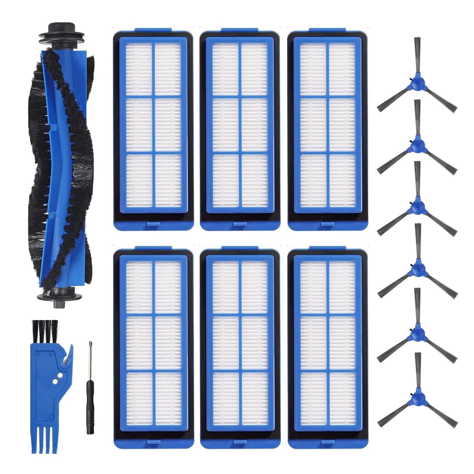 Compatible Replacement Accessories Kit for Eufy Robovac 11S Max, 15C Max, 30C Max, G30 Edge, G10 Hybrid - Includes Main Brush, Side Brushes, Filters