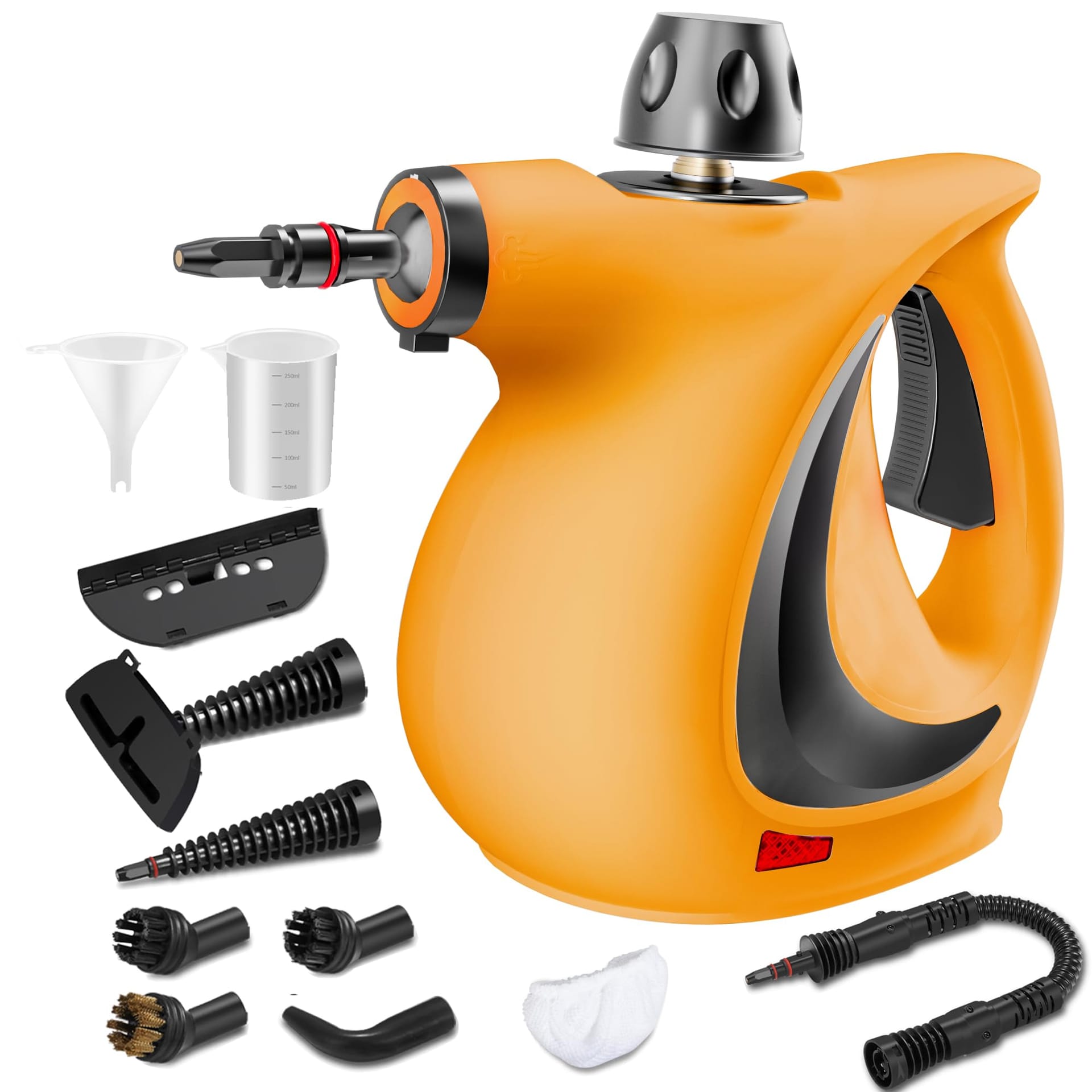 Portable Handheld Steam Cleaner with Large Capacity and 11-Piece Accessory Set for Multi-Surface Cleaning