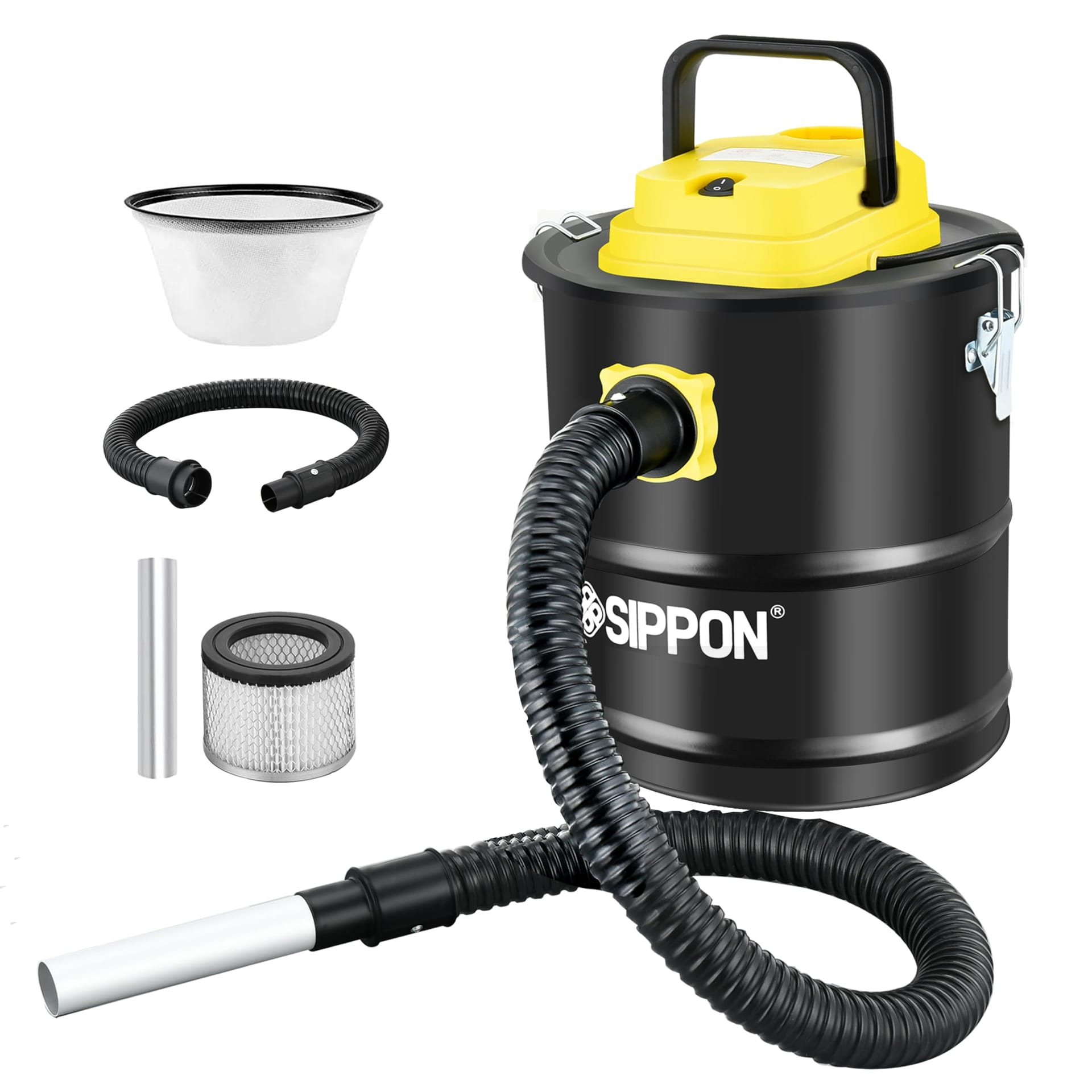 SIPPON Ash Vacuum Cleaner, HEPA Filter Pellet Stove Vacuum with Wheeled Base & Blower Function, 800W Powerful Suction, 4 Gallon Capacity