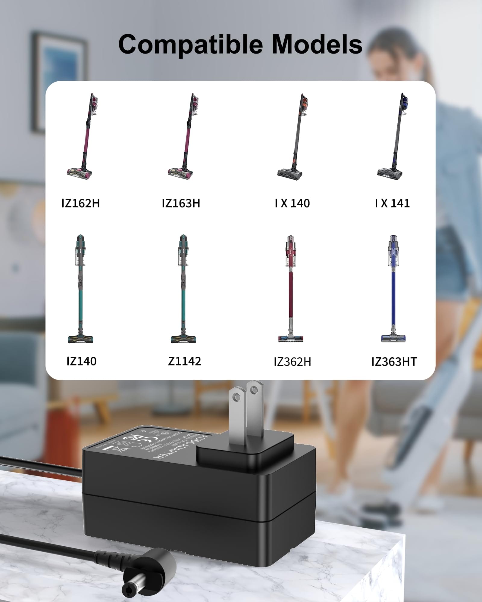 Charger Replacement for Shark Rocket Pet Pro Cordless Stick Vacuum - Compatible with IX140H IX141 IZ140 IZ140C IZ141C IZ142 IZ363H UZ145 WZ140 - Review Image 3