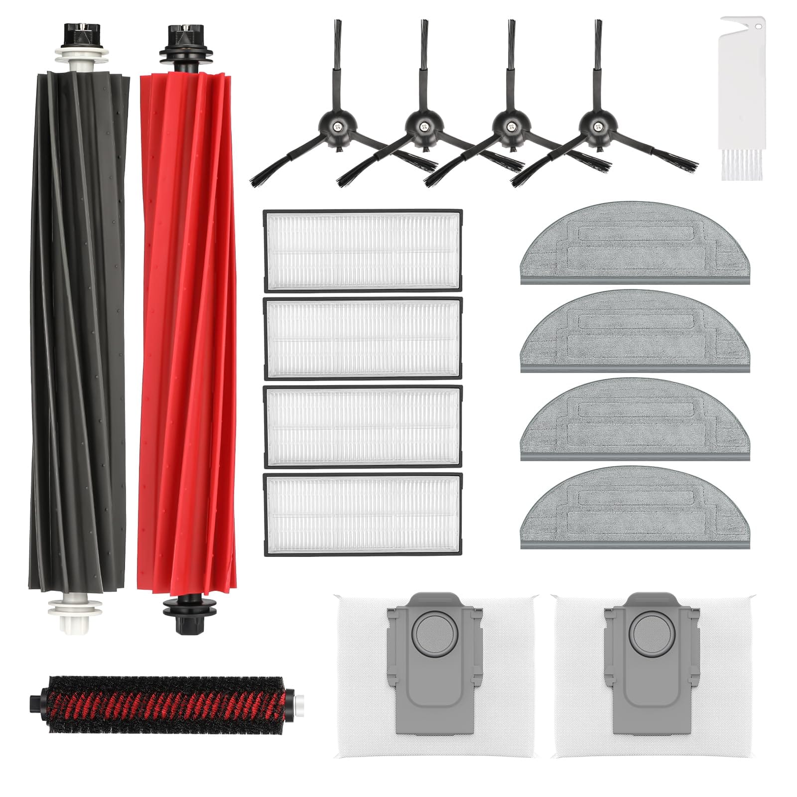 Isinlive Accessories Kit for Roborock S8 Pro Ultra Vacuum Cleaner - Main Brush, Rolling Brush, Hepa Filters, Side Brushes, Mop Cloth Pads, Dust Bags, Cleaning Tool