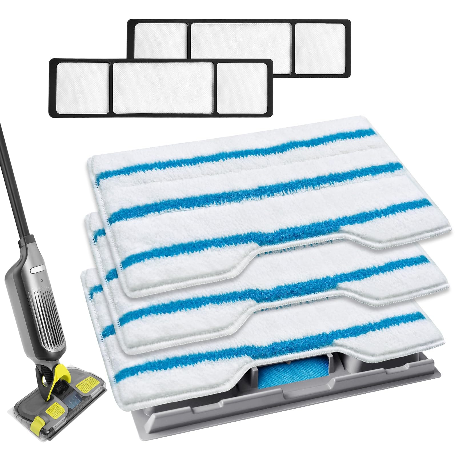 Keepow Reusable Vacmop Replacement Pads - Compatible with Shark Vac Mop Vm252, Vm200, Vc205, Vm250 (1+2+3 Pads)