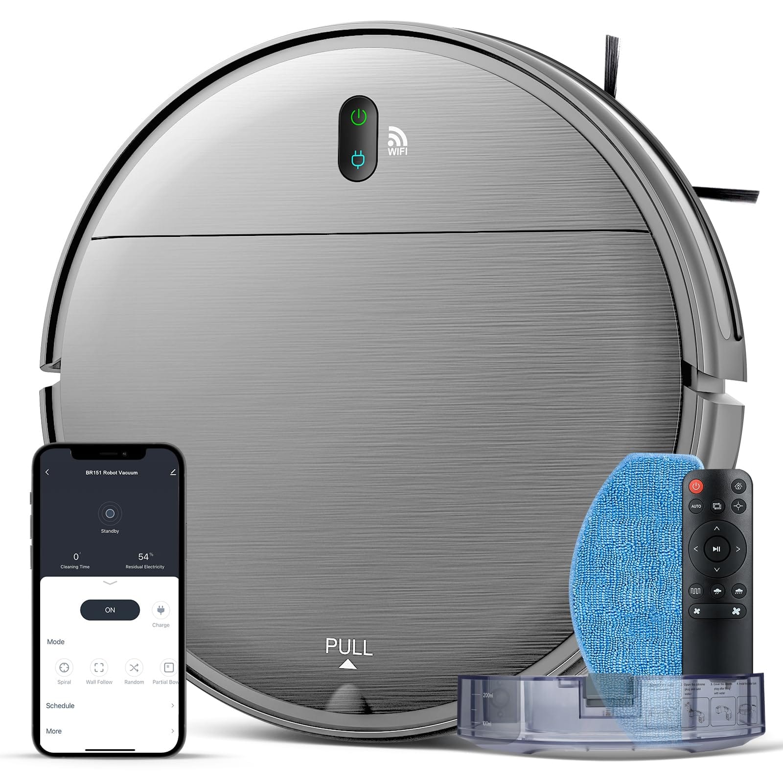 Smart 2-In-1 Robot Vacuum and Mop Cleaner with App Control, Strong Suction, Self-Charging - Ideal for Hard Floors, Pet Hair, Carpets