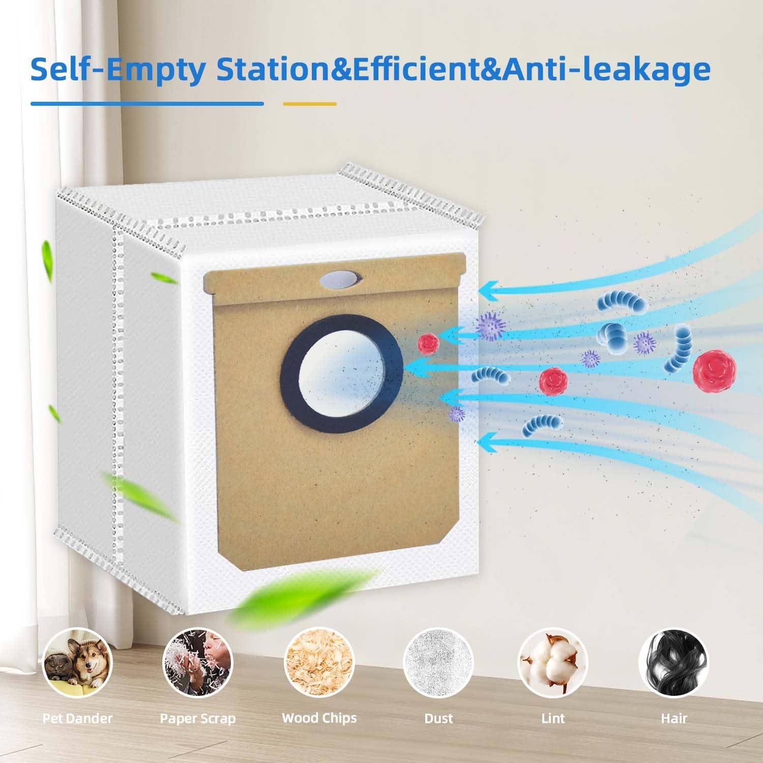 12-Pack Replacement Dust Bags for Eufy L50 Ses L60 Ses Self-Emptying Dock - Compatible with Conga Home 1000, 8090 Ultra, 9090Ai, Haier H9 Plus Vacuum Cleaner - Review Image 5