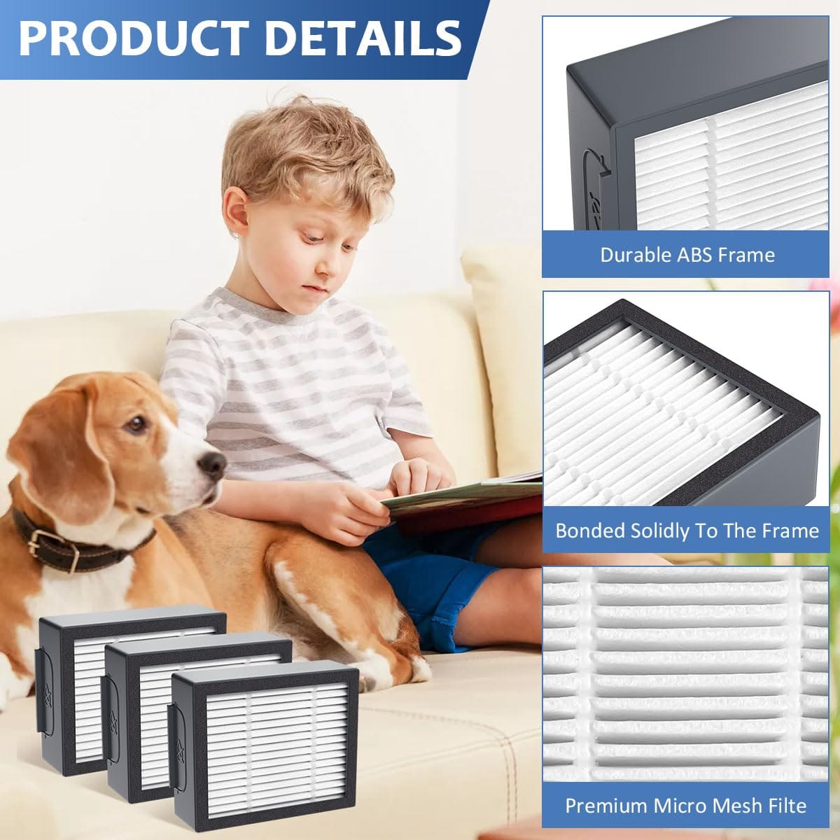 High-Efficiency HEPA Filter Replacement 4639161 for iRobot Roomba E, I, J Series (3-Pack) - Review Image 3