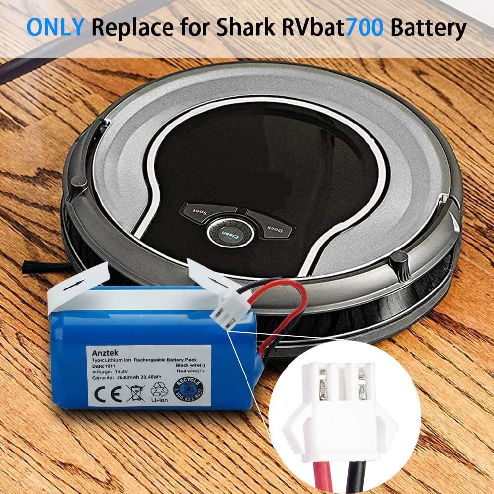 High Capacity Replacement Shark Ion RVBAT700 Battery for RV700, RV720, RV725, RV750 | 14.8V 2600mAh Rechargeable Battery (3 Prong Plug) - Review Image 5