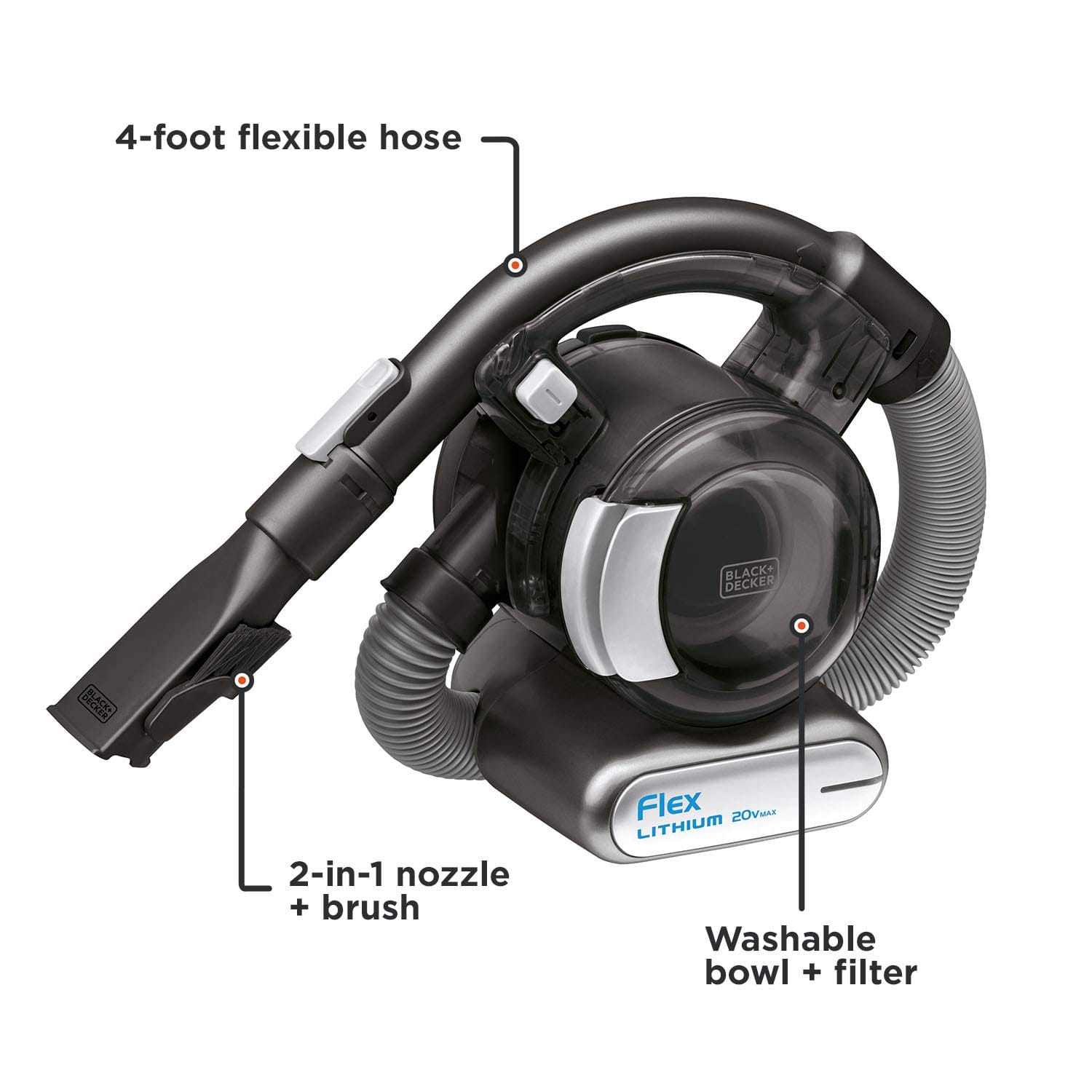 Black+Decker 20V Max Lithium Cordless Stick Vacuum with Floor Head and Pet Hair Brush (BDH2020FLFH) - Versatile & Portable Cleaning Solution - Review Image 3