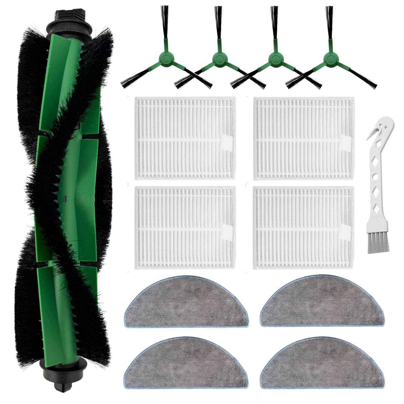 14 Pack Replacement Parts Kit for iRobot Roomba Combo Q0120, Y0140, Y0110, Q011 Robot Vacuum Cleaner - Main Brush, Side Brushes, HEPA Filters, Mop Cloth, Cleaning Brush