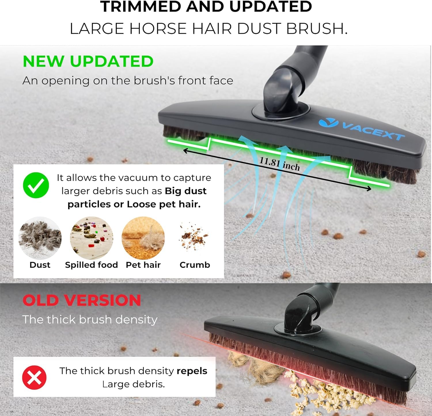 Universal Household Vacuum Cleaning Kit with Soft Horsehair Dust Brush and Dryer Vent Crevice Tool - Review Image 4
