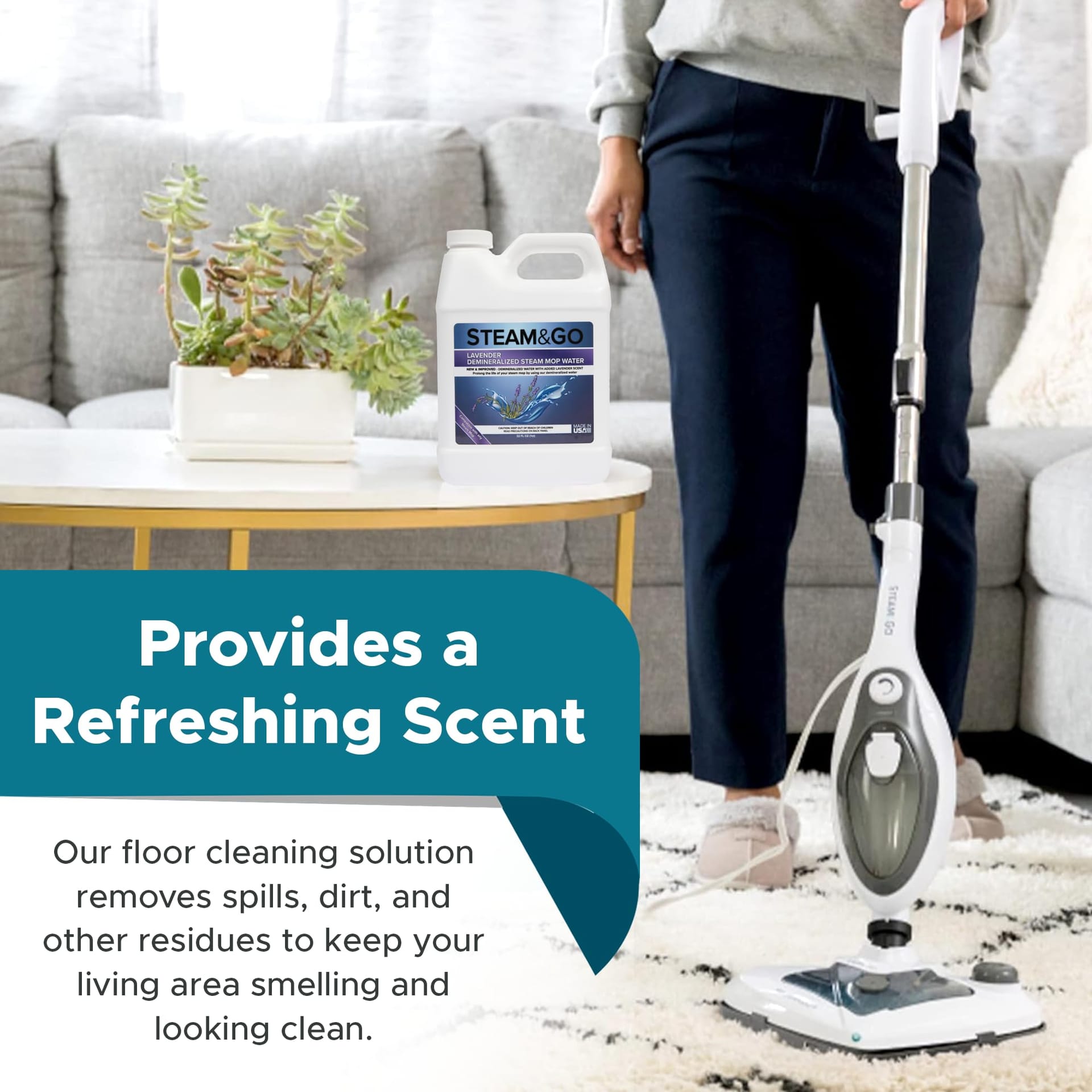 Lavender Scented Demineralized Water Multi-Surface Mop Cleaner for Steam Cleaner - PVC-Free, 32 Oz - Review Image 4