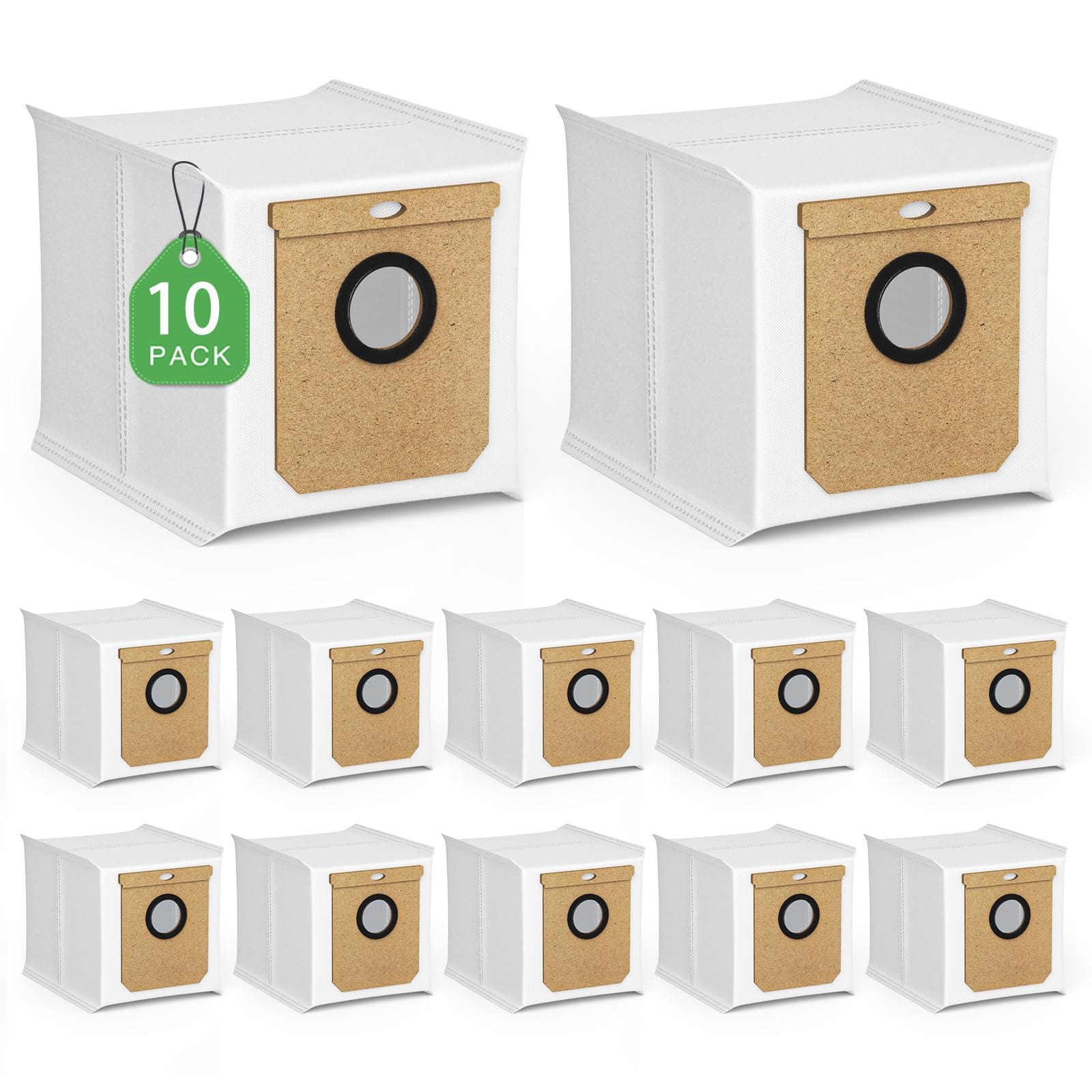 10 Pack Compatible Dust Bags for Eufy L60/ L50 Robot Vacuum with Self Empty Station - Replacement Bags for Haier H9+, Conga Home 10000, 8090 Ultra, 9090 Ai Vacuum Cleaner