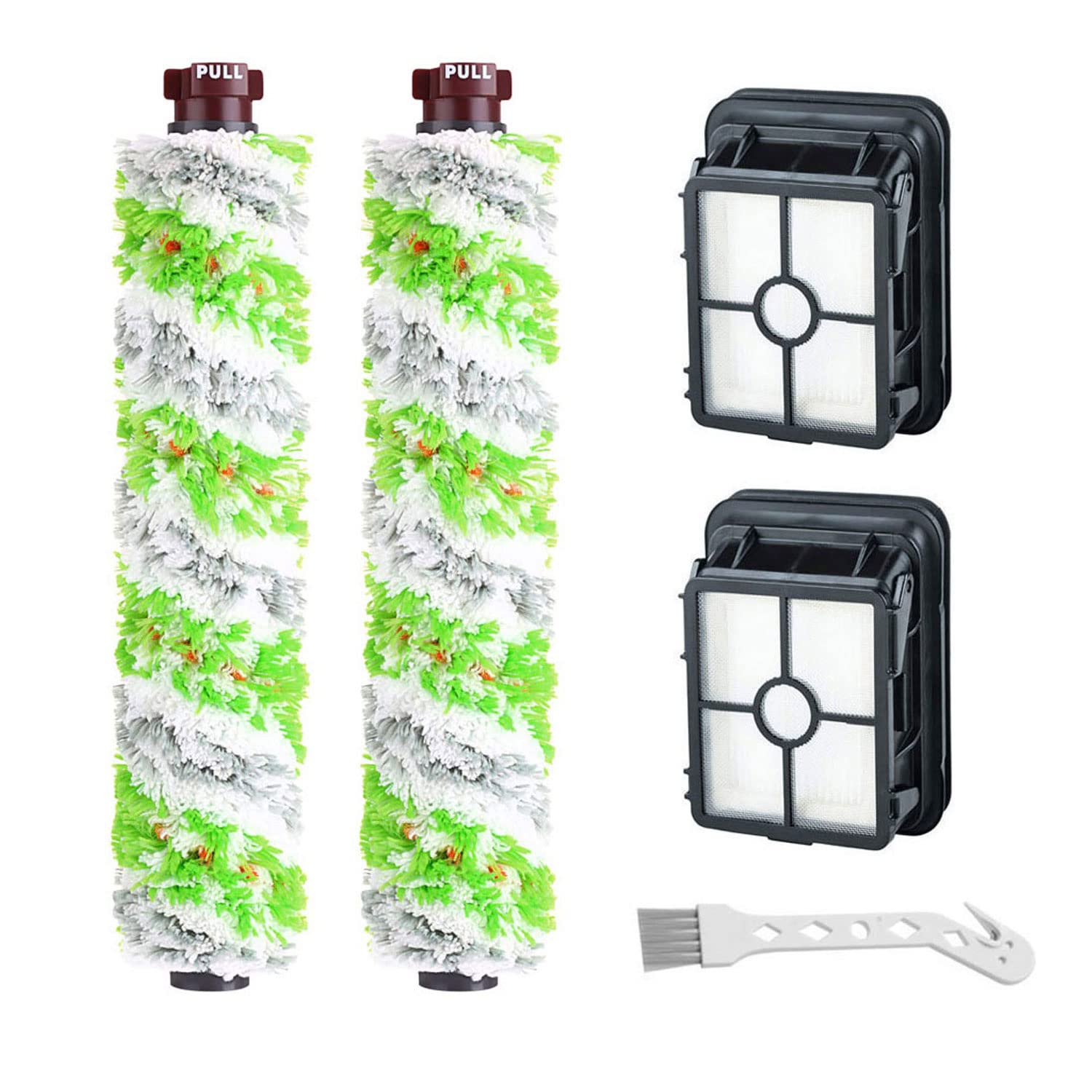 Lemige 2 Pack Multi-Surface Pet Pro Brush Rolls and Replacement Vacuum Filters for Bissell CrossWave Pet Pro