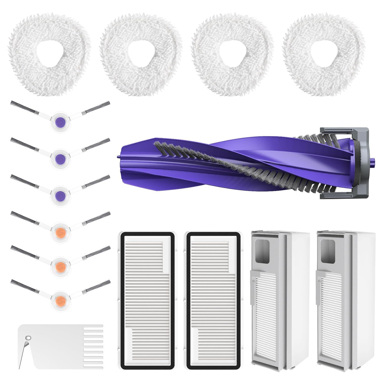 Narwal Freo X Ultra Robot Vacuum Replacement Accessories Set - 16 Pieces with Pet Hair Vacuum, Lightweight Design