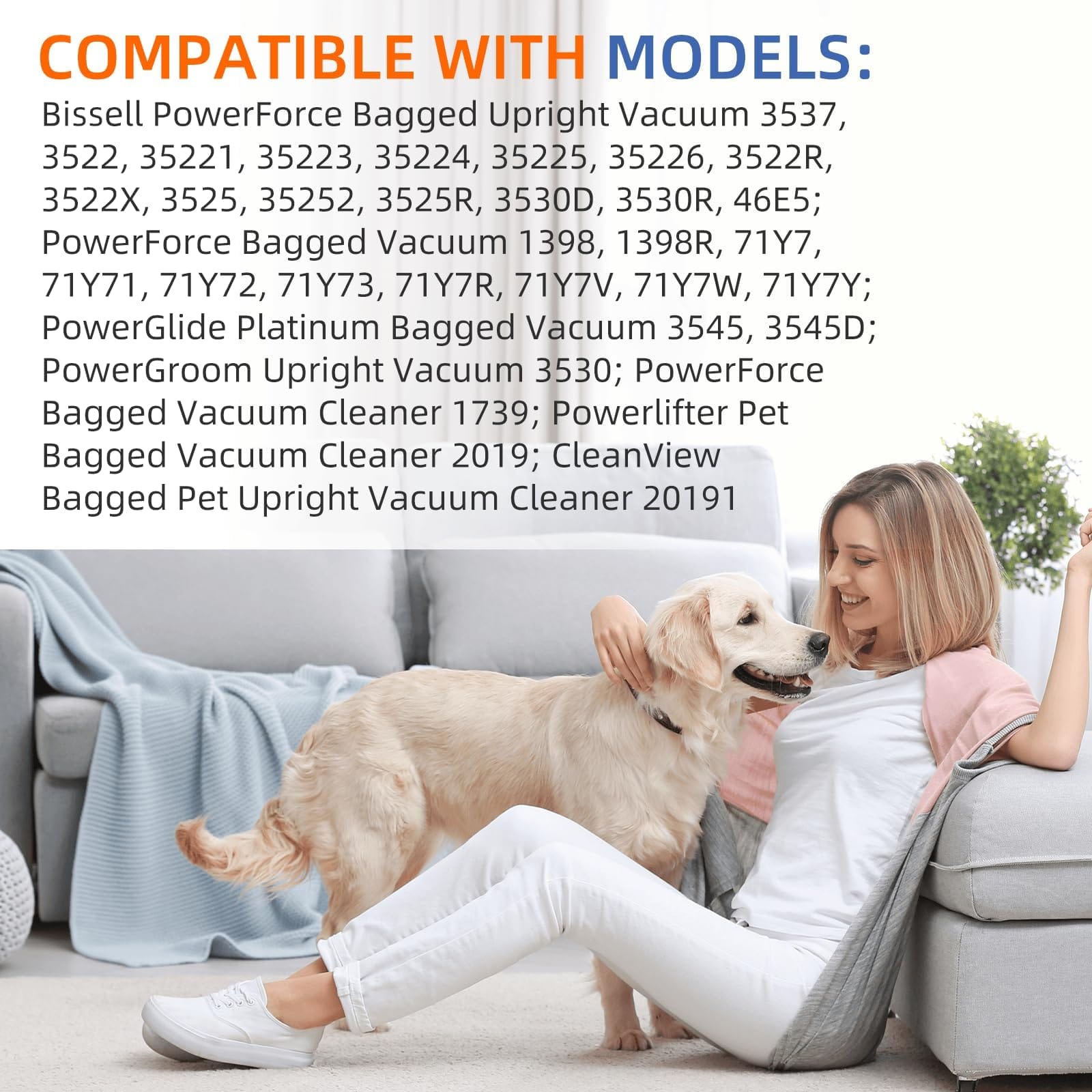 9 Pack Style 7 Vacuum Bags Compatible With Bissell Upright HEPA Filter Vacuums Part 32120,1739,71Y7,3545,3550,3554 - Review Image 5