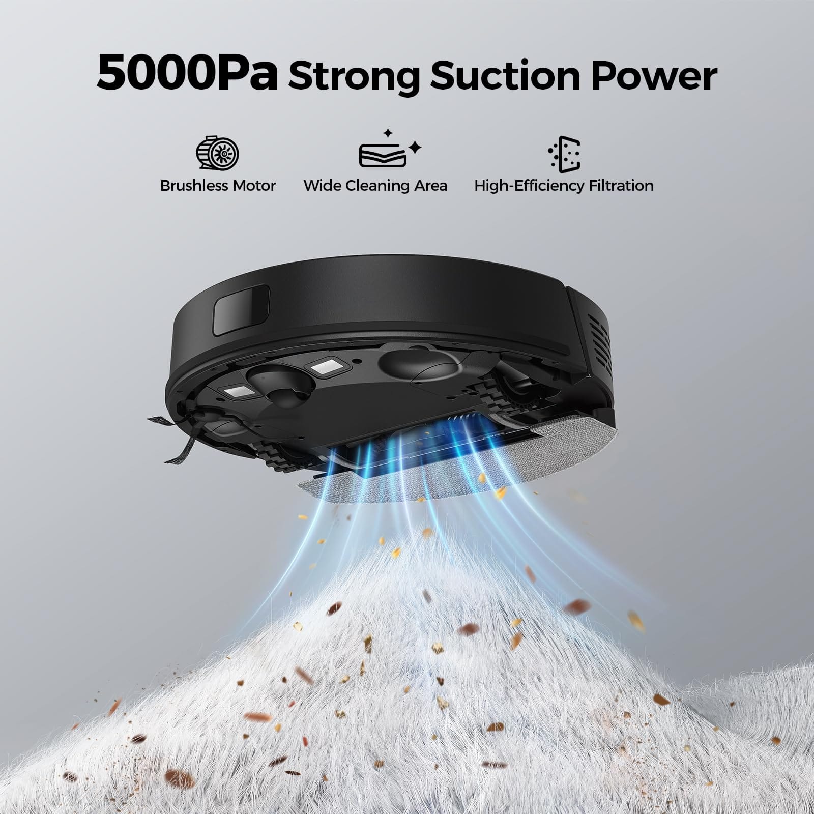 Cordless B15 Robot Vacuum and Mop Combo with Lidar Navigation - 5000Pa Suction, 3-in-1 Cleaning, WiFi/App/Alexa, Auto-Charging - Ideal for Pet Hair, Carpet, Hard Floors - Review Image 2