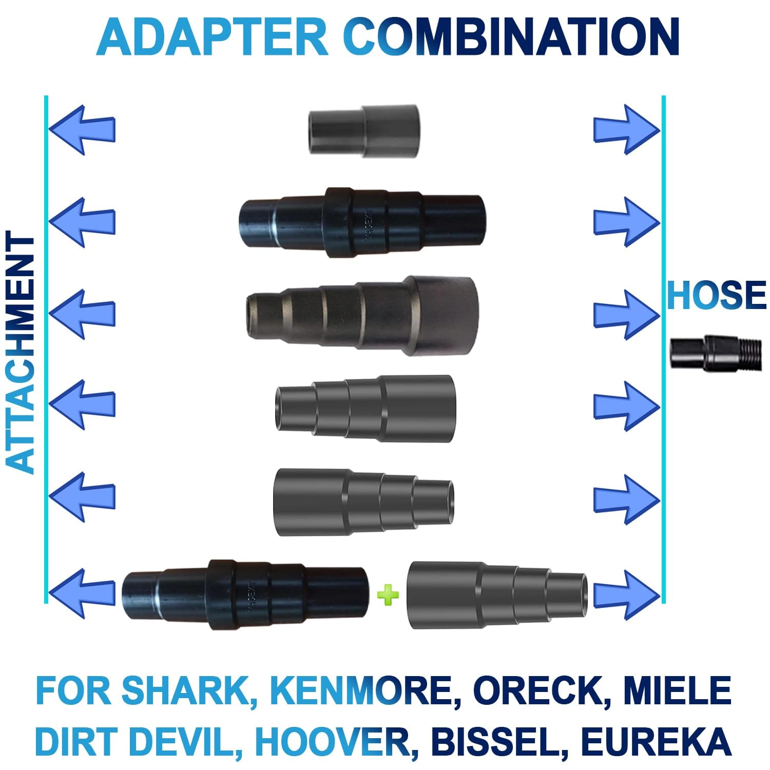 Vacuum Adapter Kit - Pool Supply Hose Connector Set, 1-1/4" & 1-1/2" Hose Reducer Adapters - Review Image 3