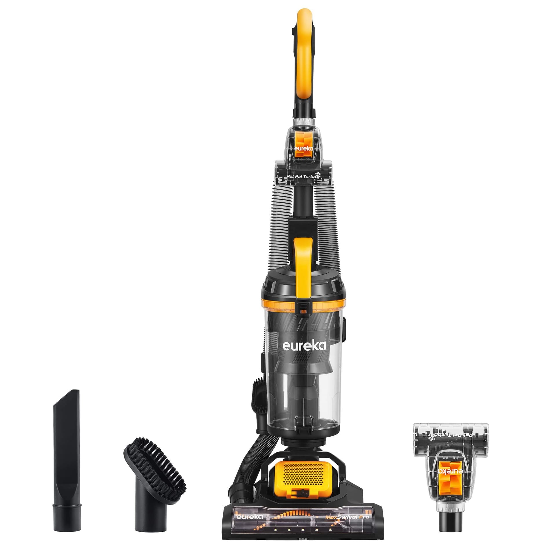 Eureka Maxswivel Pro NEU350 Upright Vacuum Cleaner - Powerful Bagless Pet Vacuum for Carpets & Hard Floors, Lightweight Yellow
