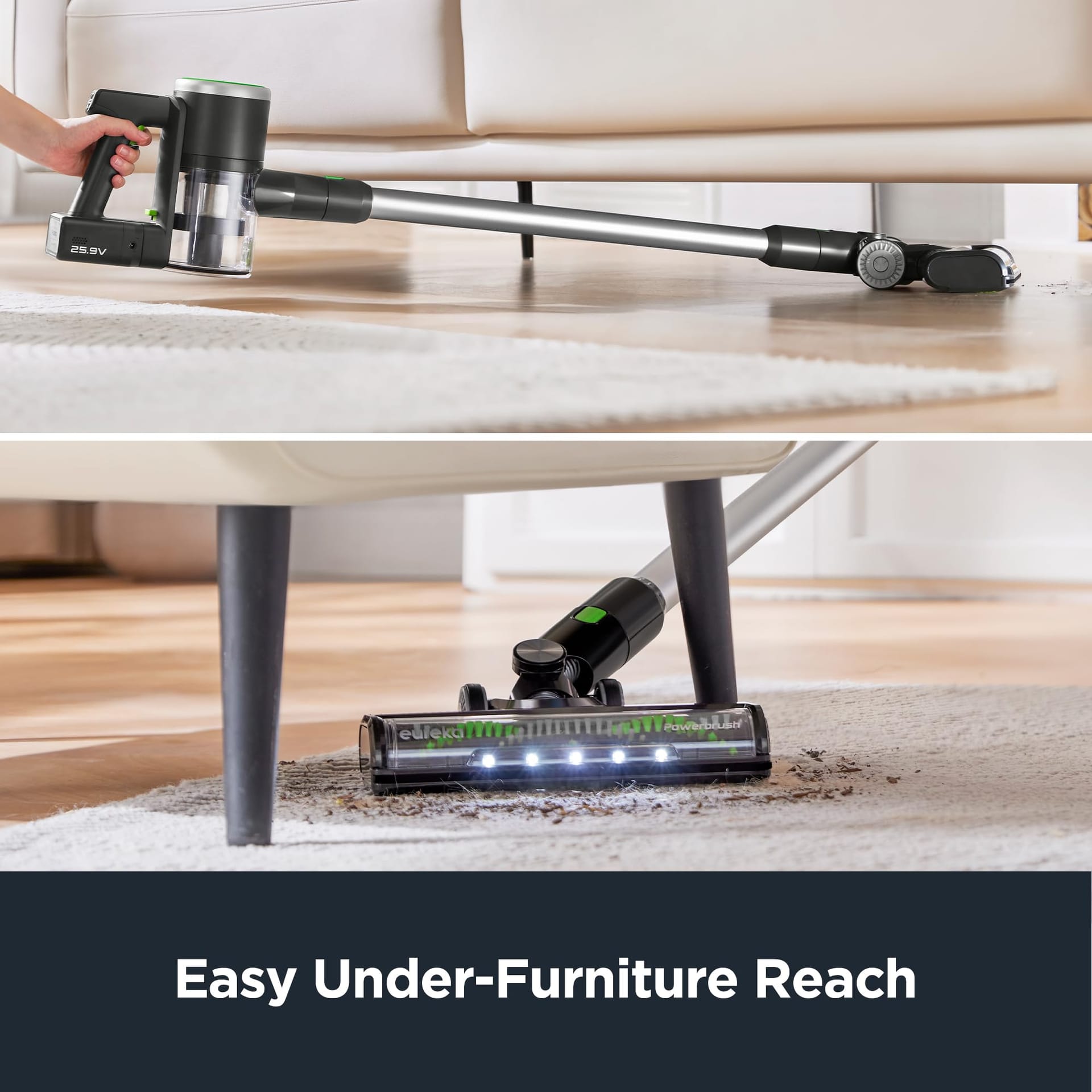 Eureka RapidClean Ultra Cordless Stick Vacuum Cleaner - Lightweight & Powerful Handheld Vacuum for Hard Floors, Rechargeable with Efficient Suction - NEC370GR Moss Green - Review Image 5