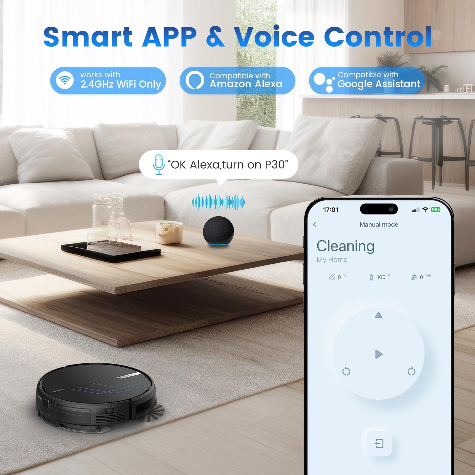 Airrobo P30 Robot Vacuum and Mop with 3000Pa Strong Suction Power, Wi-Fi/App/Alexa, Self-Charging, HEPA Filter, Lightweight Design - Review Image 4
