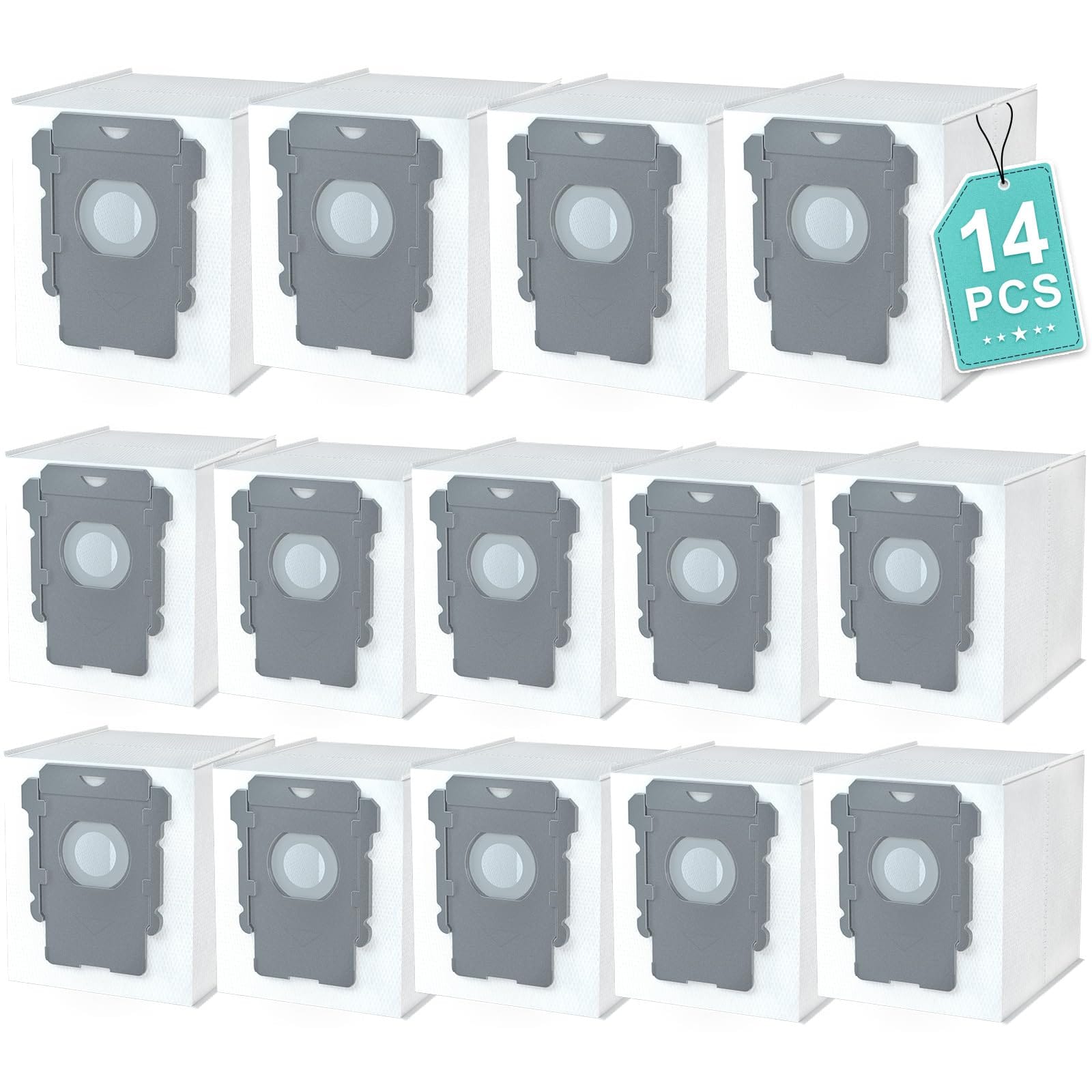 14-Pack Replacement Automatic Dirt Disposal Vacuum Bags for iRobot Roomba I & S & J Series, HEPA Filter, Lightweight