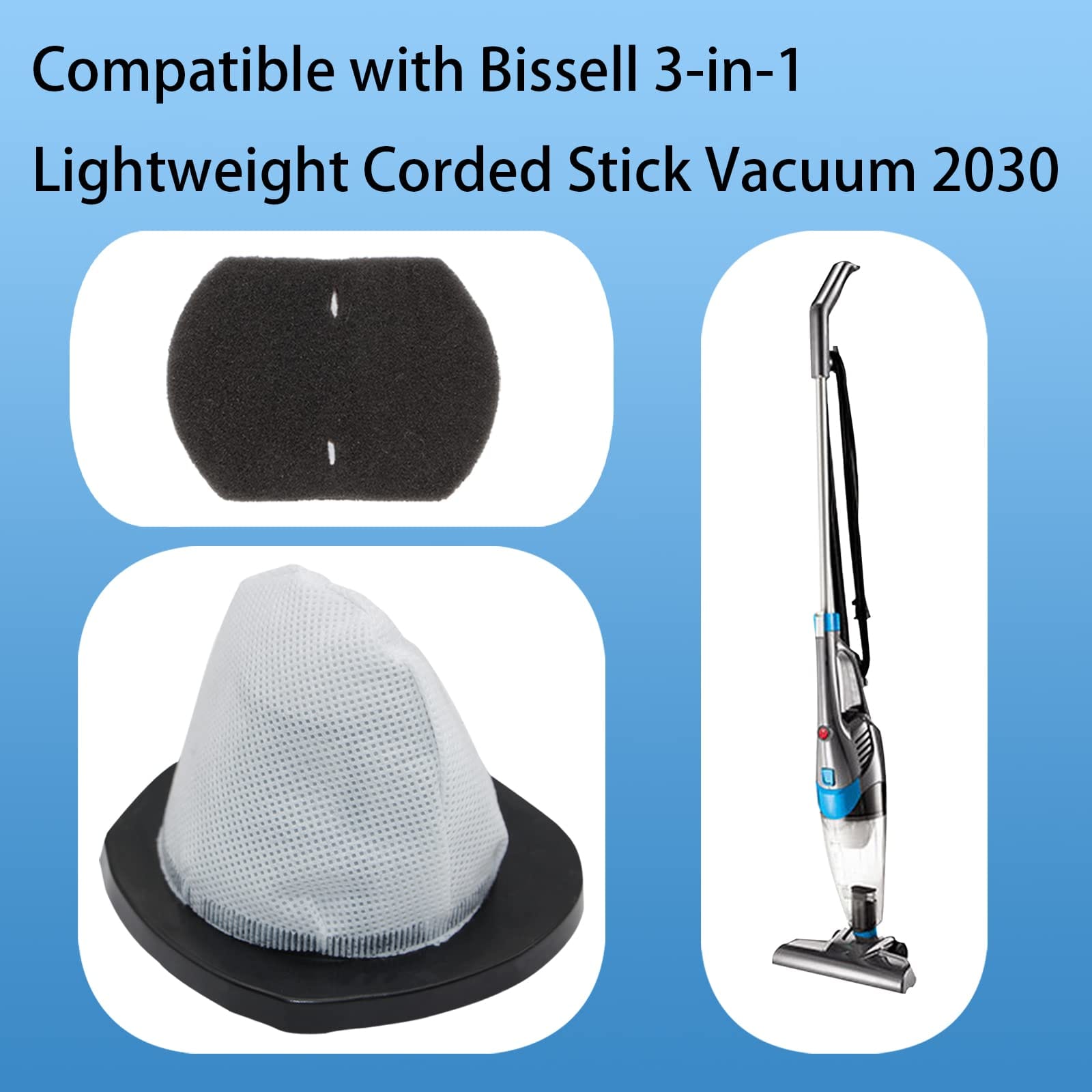 Aolleteau 4 Sets 2030 Compatible Vacuum Dust Filters Replacement For Bissell Pet Hair Vacuum Cleaners with Powerful Suction - Review Image 2