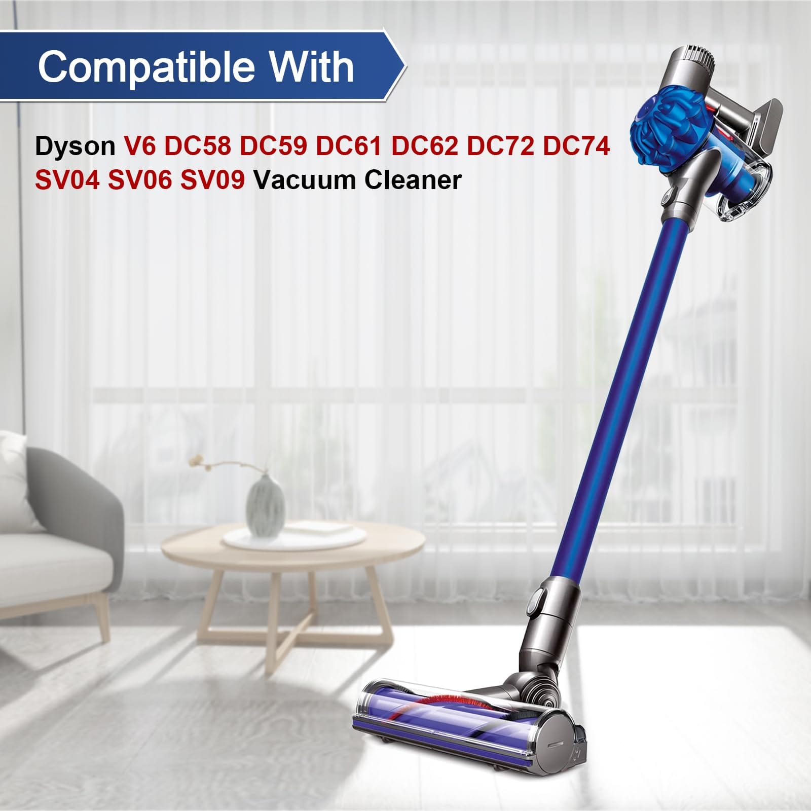 Lightweight Cordless Stick Vacuum Quick-Release Motorhead Cleaner Attachment for Dyson V6 DC58 DC59 DC61 DC62 DC72 DC74 SV04 SV06 SV09 Models - Replacement Part for Hardwood Floors and Carpets - Review Image 3