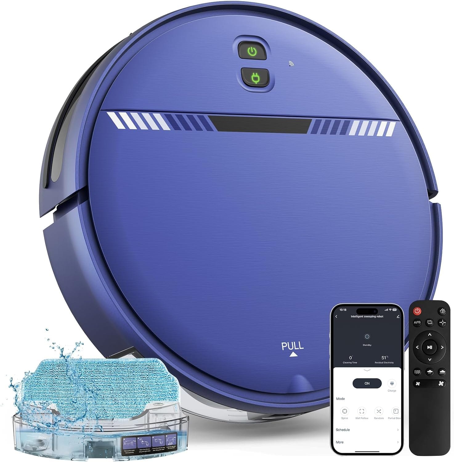 Smart 2-In-1 Robot Vacuum and Mop with App Control, Self-Charging, Ideal for Hard Floors and Pet Hair