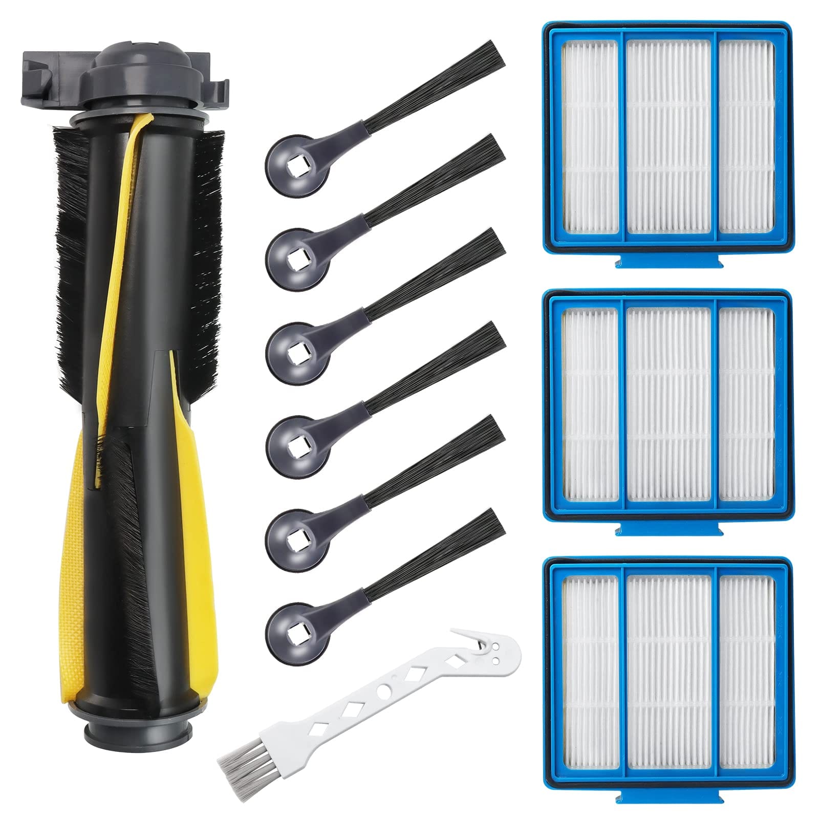 Shark IQ Robot Vacuum Replacement Parts Kit by Techecook - Compatible with R101AE RV1001AE - Includes Side Brushes, Hepa Filters, Rolling Brush