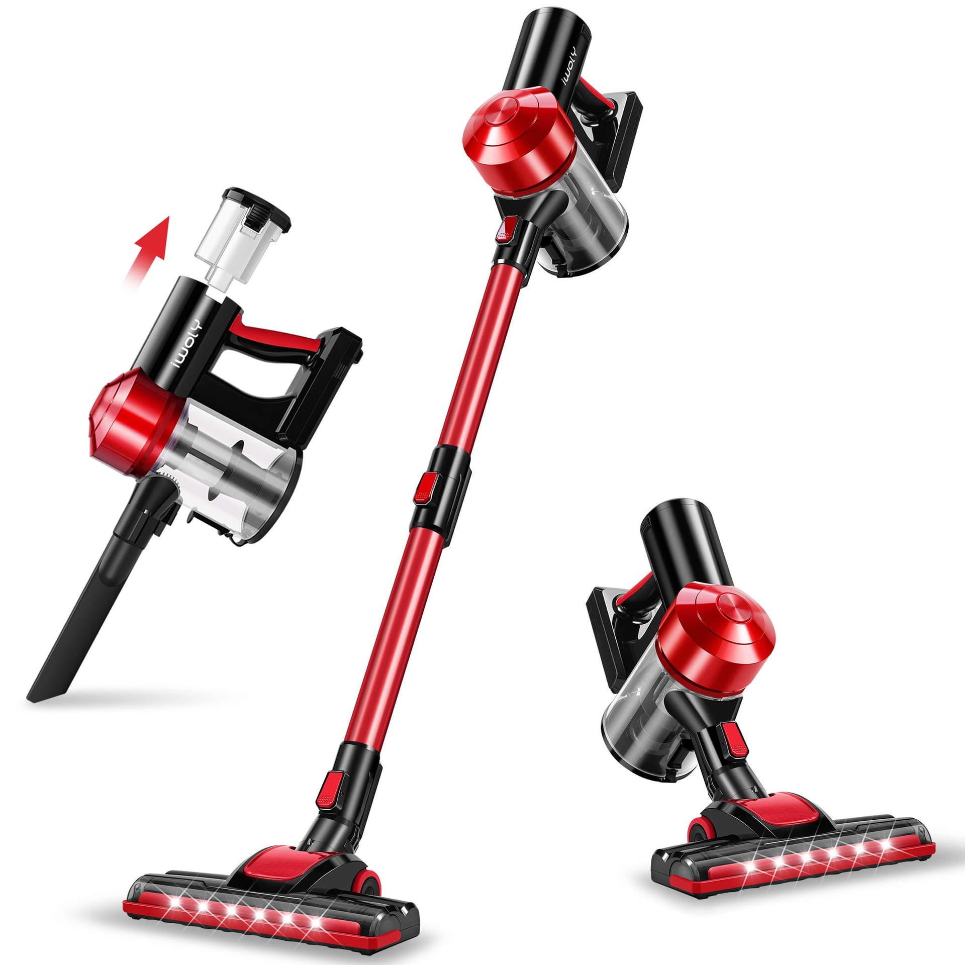 Powerful Cordless Vacuum Cleaner with Detachable Battery and HEPA Filter - Iwoly C150 18000Pa Cyclone Vacuum for Hard Floors and Cars