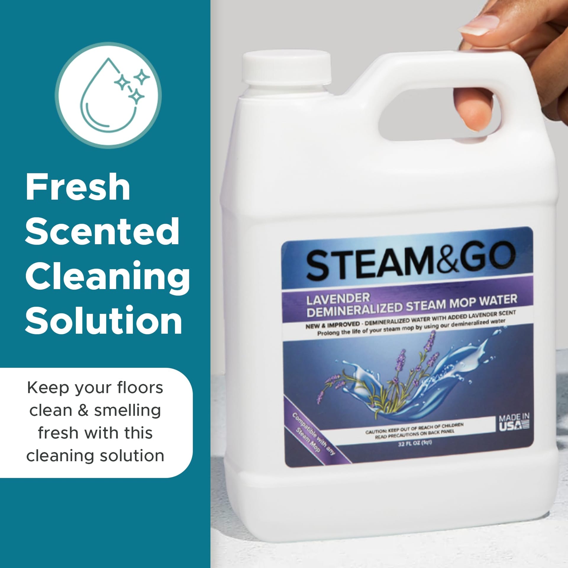 Lavender Scented Demineralized Water Multi-Surface Mop Cleaner for Steam Cleaner - PVC-Free, 32 Oz - Review Image 3