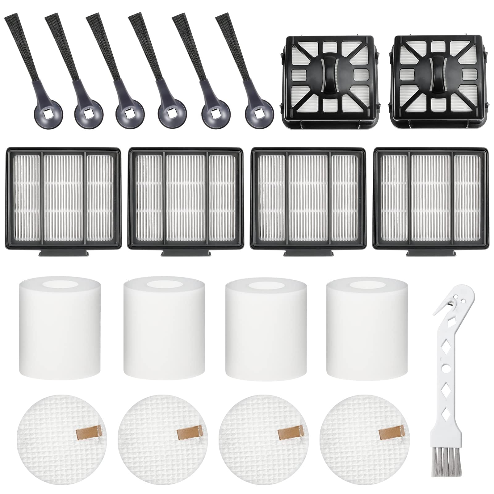 Shark IQ Robot Vacuum Replacement Accessories Kit - Hepa Filters, Side Brushes, Foam & Felt Filters, Cleaning Brush
