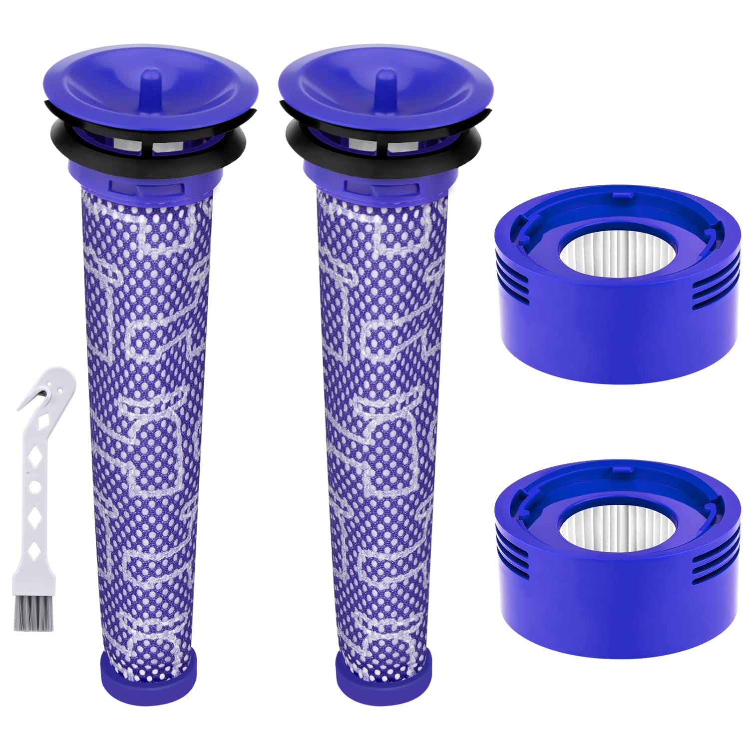 Anicell V8 Vacuum Filter Replacement Kit for Dyson V8 & V7 Animal Motorhead Vacuums, 2 Hepa Post Filter, 2 Pre Filter – Part # 965661-01 & 967478-01