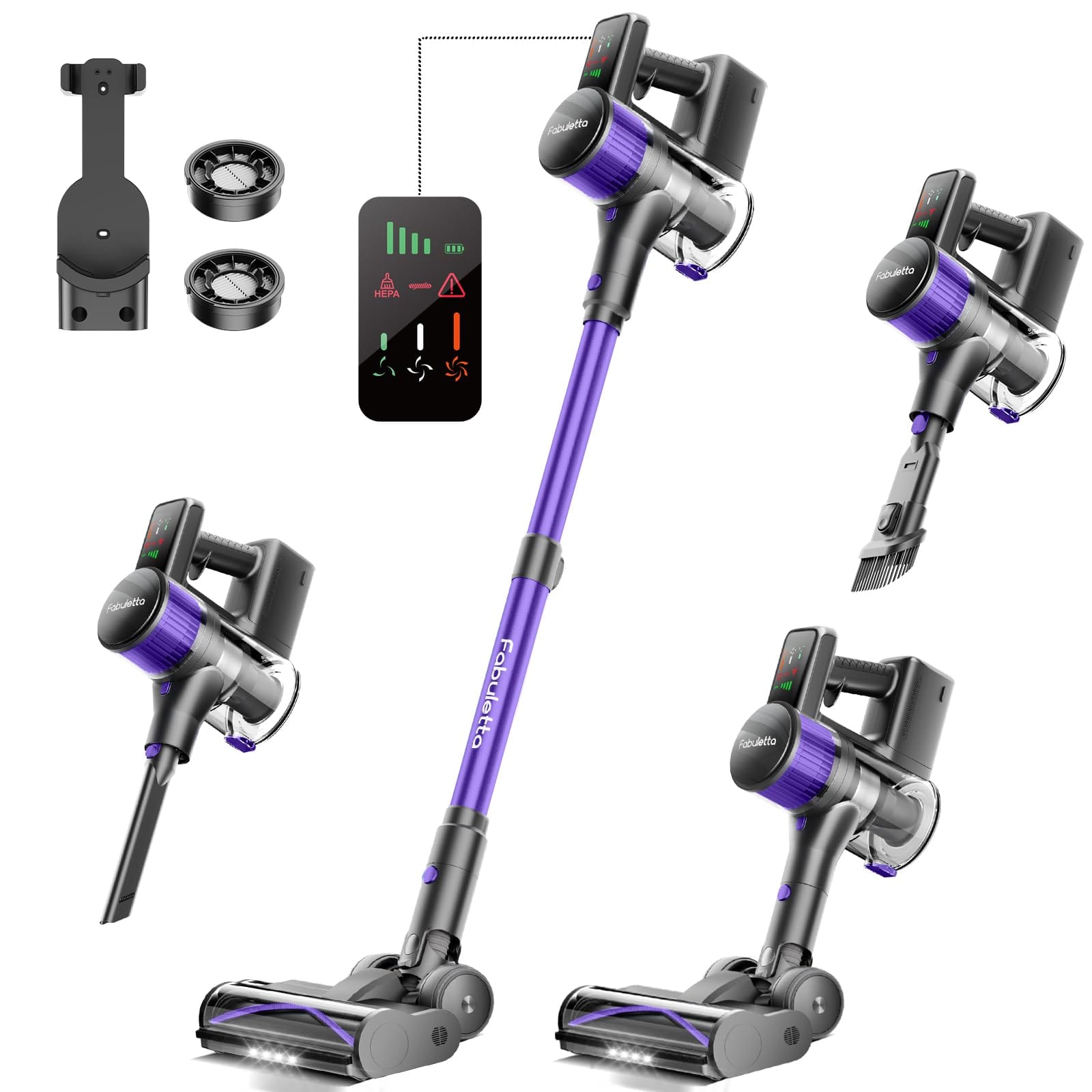 Fabuletta Cordless Stick Vacuum Cleaner with Powerful Suction and Long Battery Life