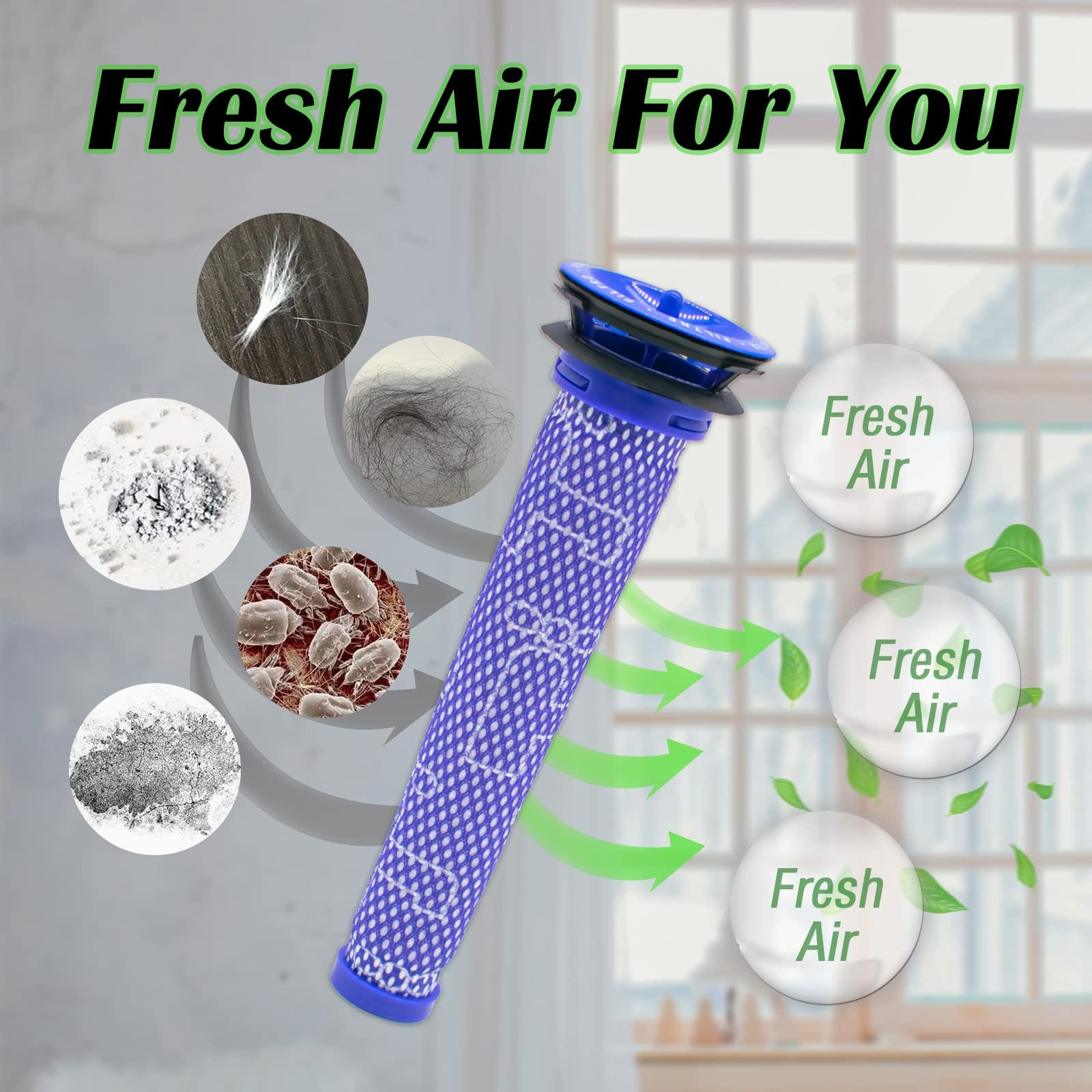 4 Pack Replacement Filter Kit for Dyson V8 V7 Vacuum Cleaners - 2 HEPA Post Filters, 2 Pre Filters - Review Image 5