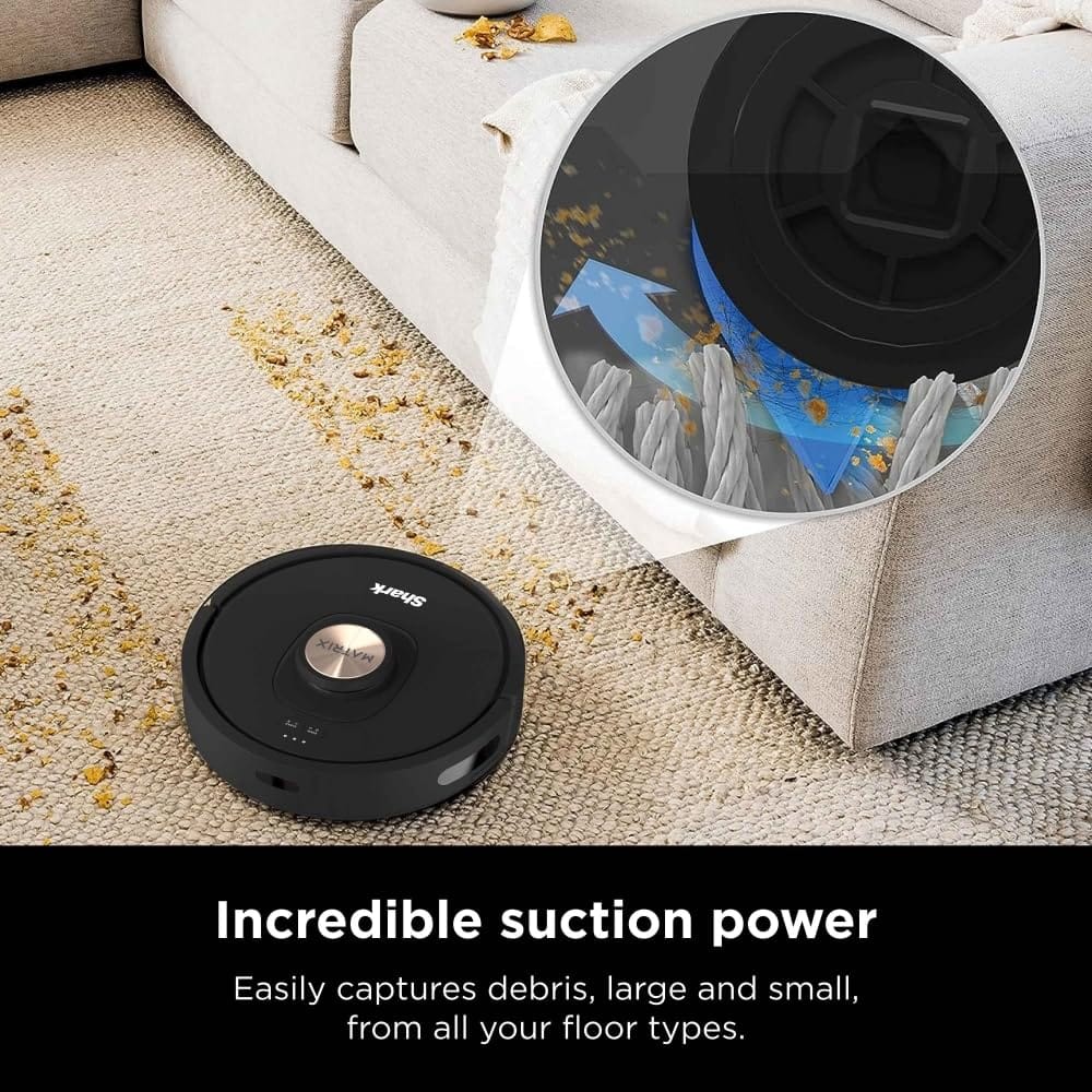 Shark AV2310AE Matrix Self-Emptying Robot Vacuum Cleaner with Precision Home Mapping, Powerful Suction for Pet Hair, Bagless Base, 45-Day Capacity, Wi-Fi Connectivity - Black/Brass - Review Image 5