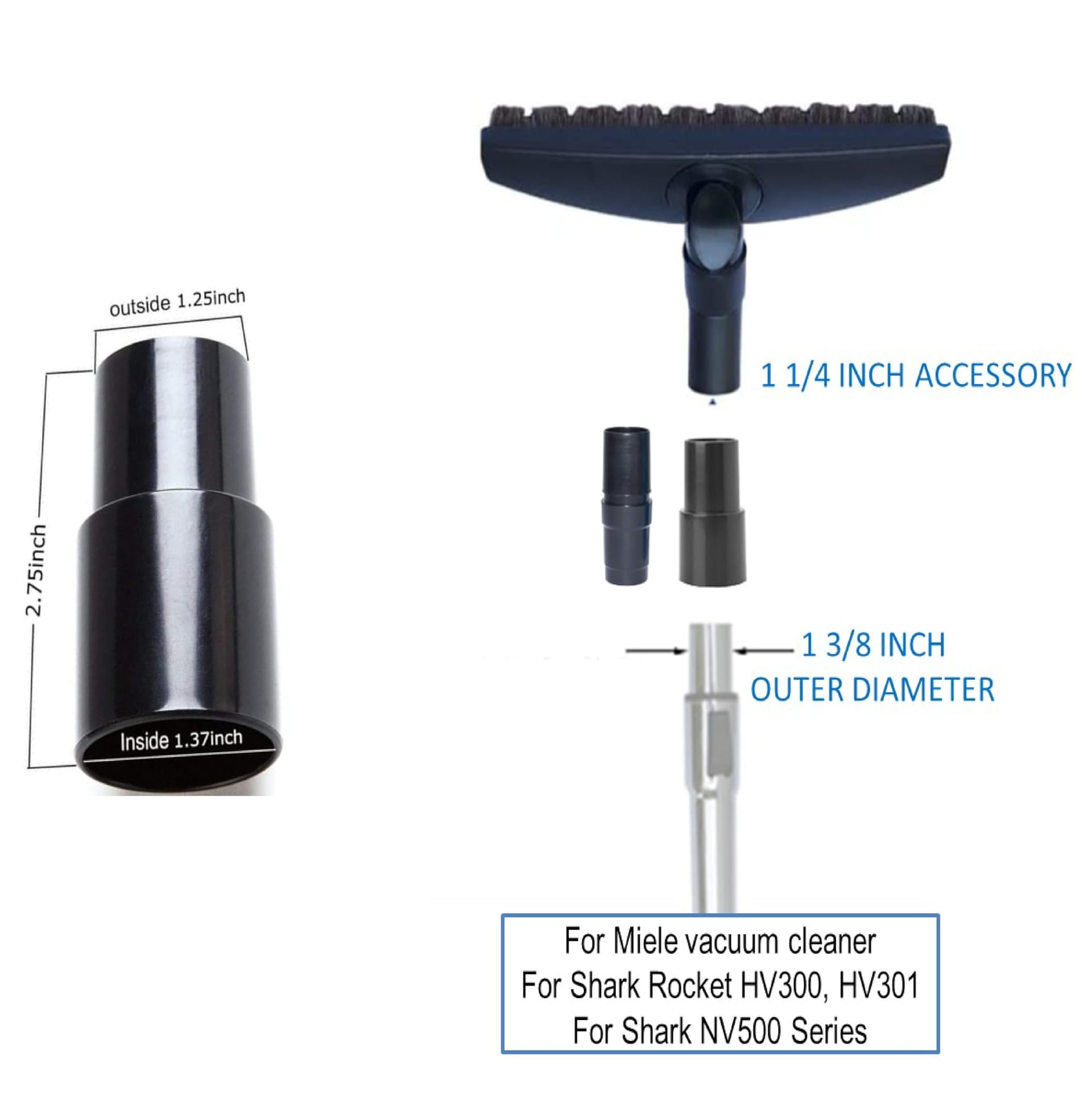 Horsehair Hardwood Floor Attachment with Vacuum Hose Adapter Kit for Wood and Tile Floors - Pet Hair Vacuum Attachment Compatible with Most Vacuum Cleaners - Review Image 5