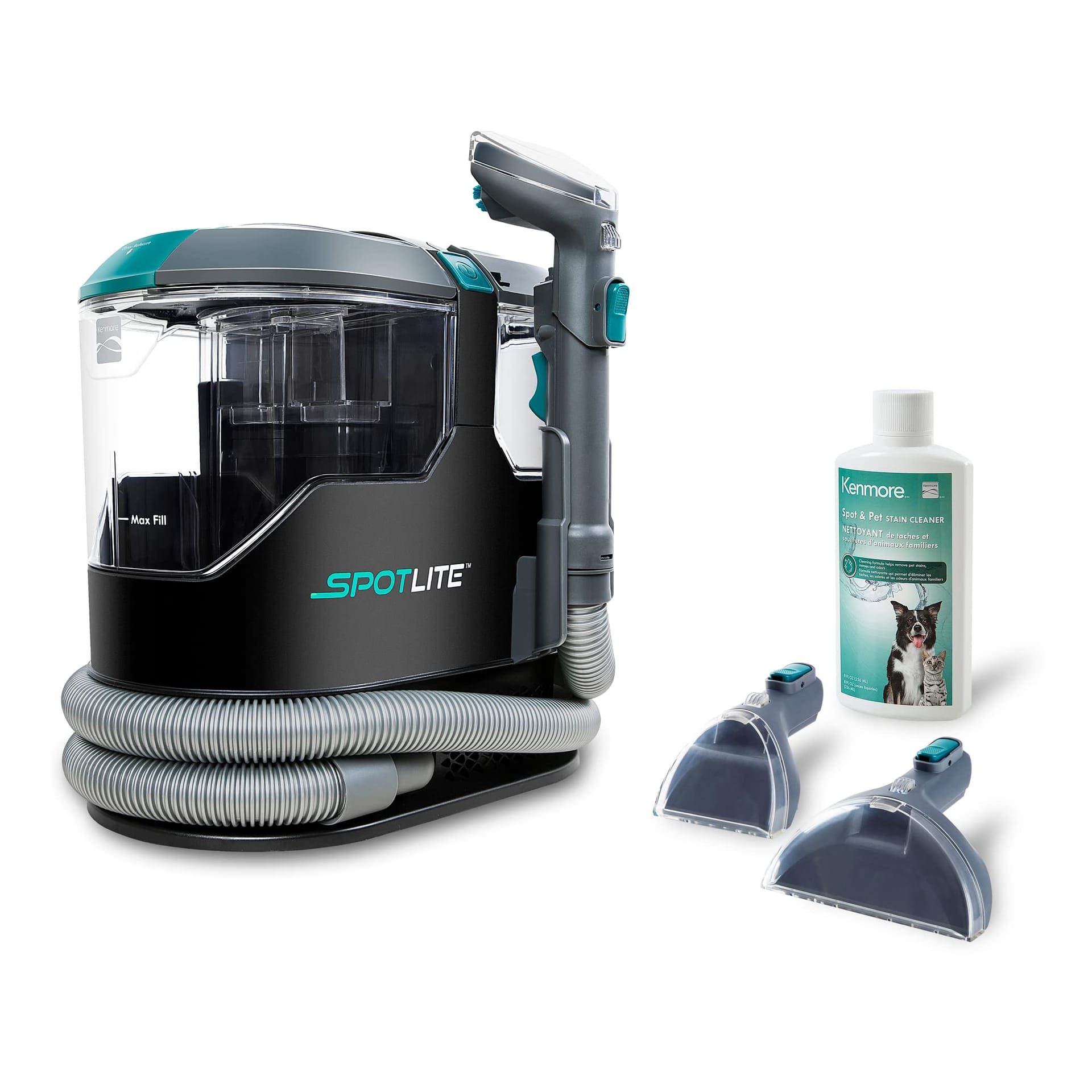 Kenmore Kw2001 Spotlite Portable Carpet Spot Cleaner & Pet Stain Remover | Powerful Suction & Versatile Upholstery Cleaning Tools - Gray