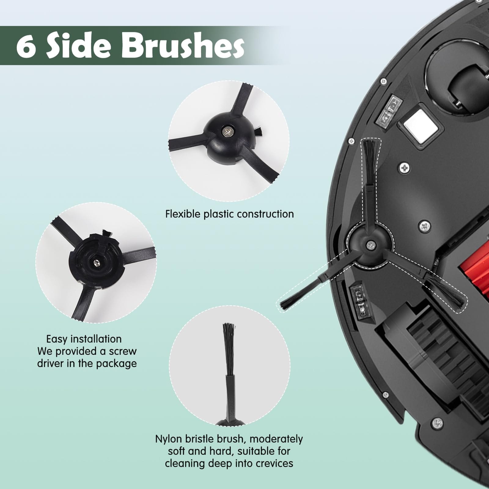20Pcs Robot Vacuum Accessories Kit for Roborock Q5 Pro / Q5 Pro+ / Q8 Max / Q8 Max+ - Dual Brush, Mop Pads, Side Brushes, Hepa Filters, Cleaning Tool - Review Image 4