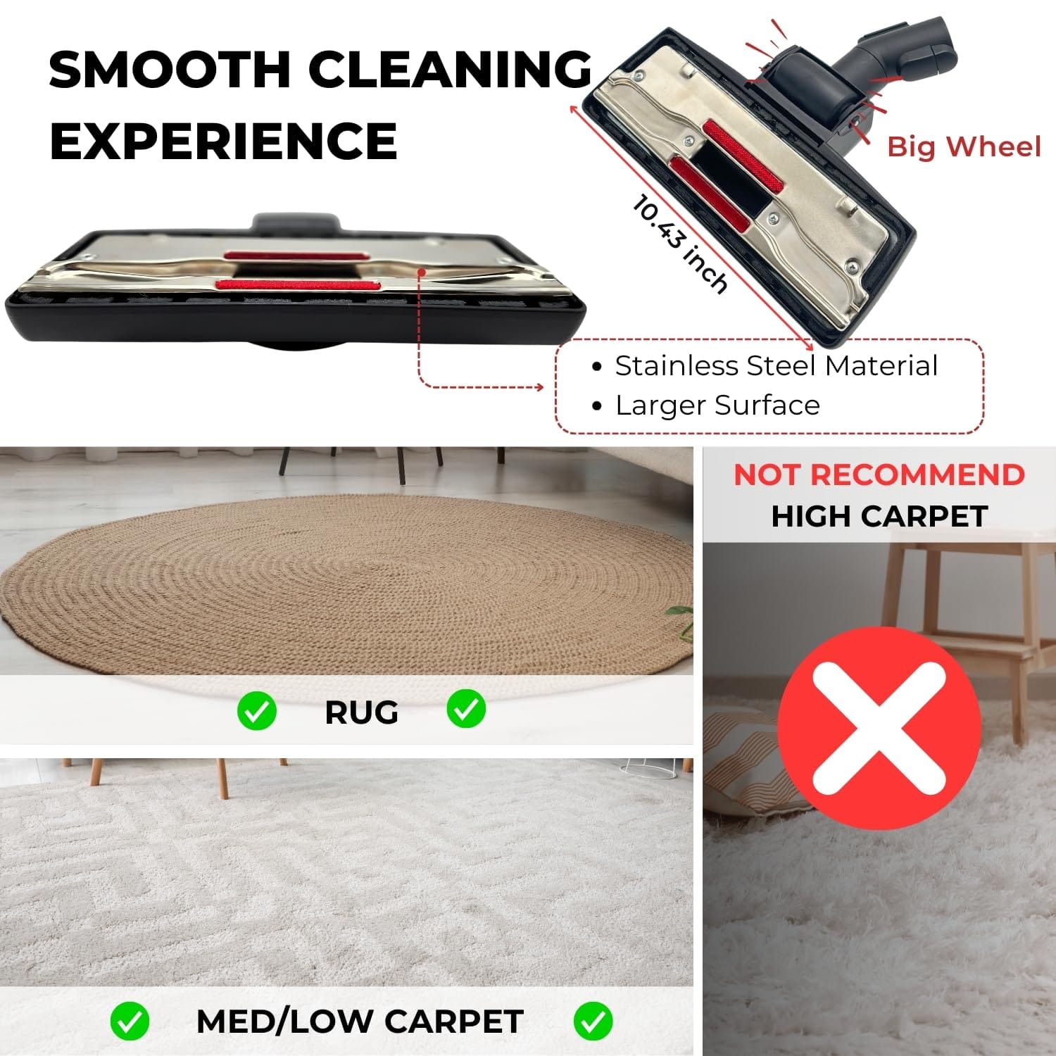 35mm Replacement Vacuum Head for Miele Cleaners | Ideal for Low-Pile Carpets and Smooth Floors - Review Image 2