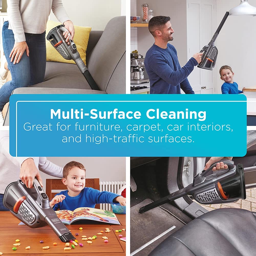 Cordless Black+Decker Dustbuster Handheld Vacuum Cleaner with Long Crevice Tool, Gray (Hhvk415B01) - Compatible with HEPA Filter - Review Image 4