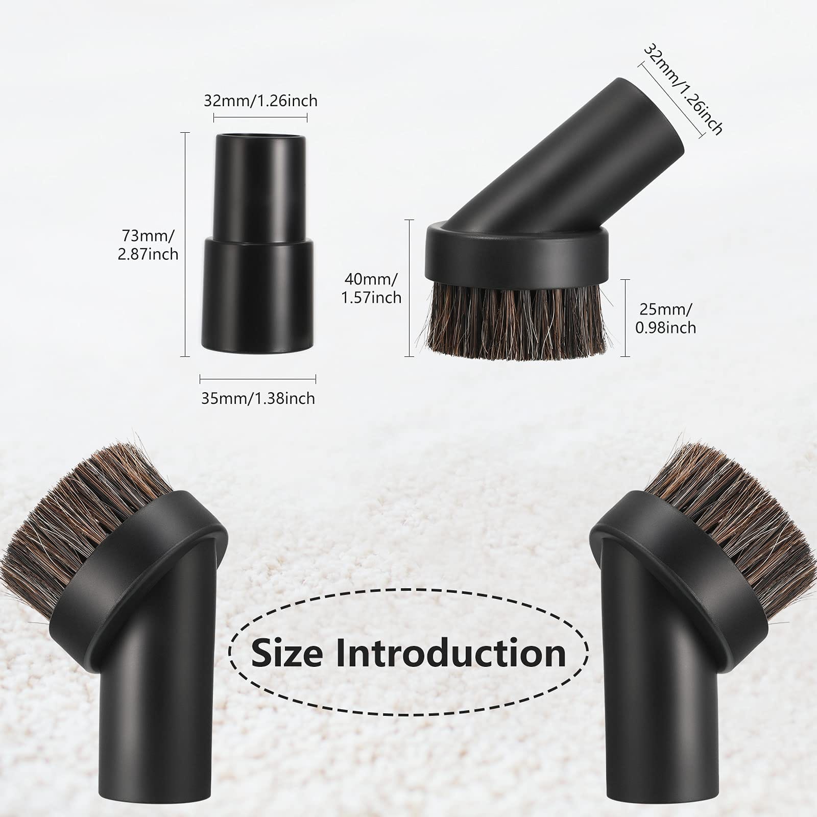 Soft Bristle Vacuum Brush Attachment Kit with Hose Adapter - 3 Pcs Round Dust Brushes for 1.25 Inch Cleaner - Review Image 3