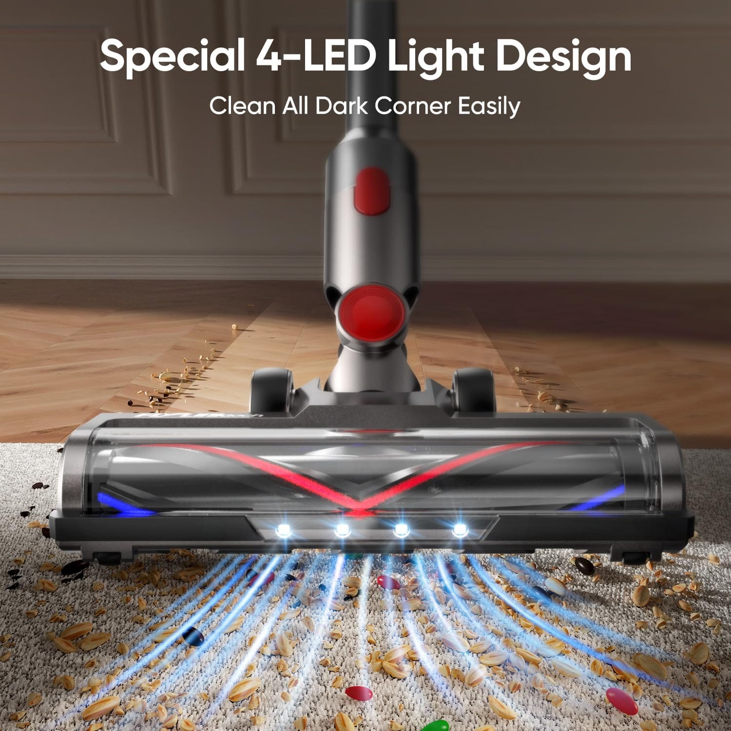 Flylinktech LED Motorhead Vacuum Attachment Compatible with V7, V8, V10, V11, V15, Sv10, Sv11, Sv12, Sv14 Cleaners - Turbo Bristle Rollers for Hardwood Floors & Carpets - Review Image 4