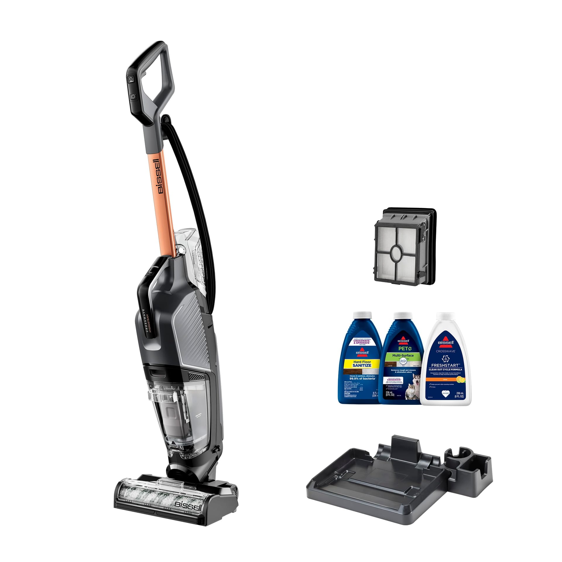 Bissell® Crosswave® Hydrosteam™ Wet Dry Vac, Multi-Purpose Vacuum, Wash, And Steam Cleaner with Sanitize Formula, 35151, Multicolor, Upright