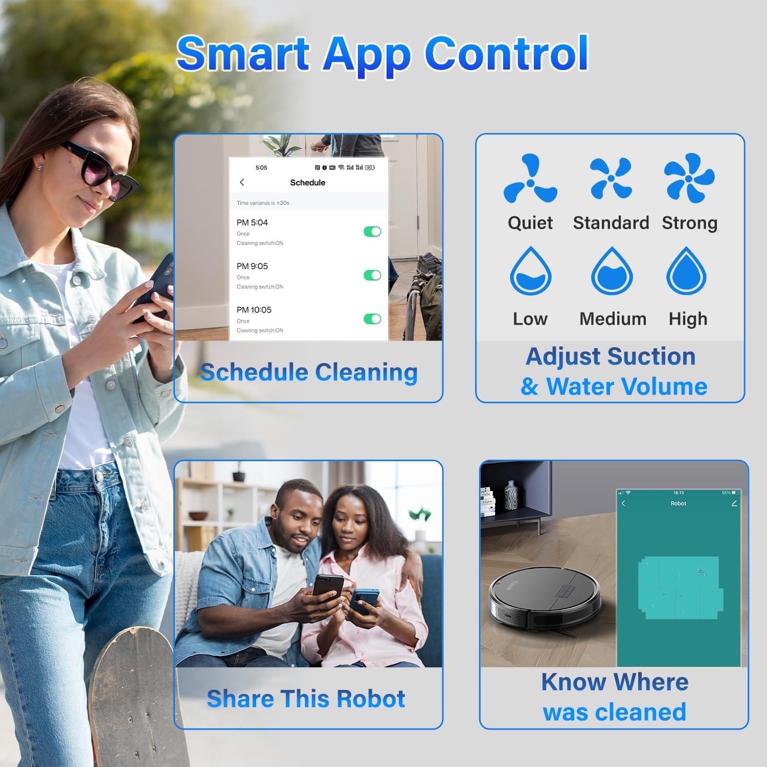 Tikom G8000 Robot Vacuum and Mop Combo | Powerful Suction | Self-Charging Robotic Cleaner for Carpet, Pet Hair, Hard Floors | App & Remote Control - Review Image 3