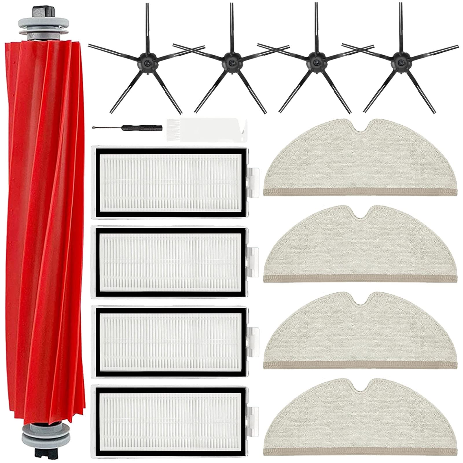 Lesinavac Replacement Accessories Kit for Xiaomi Mi Mijia Q7 / Q7+ / Q7 Max+ Robot Vacuum - Roller Brush, Hepa Filter, Side Brush, Mop Cloth Set