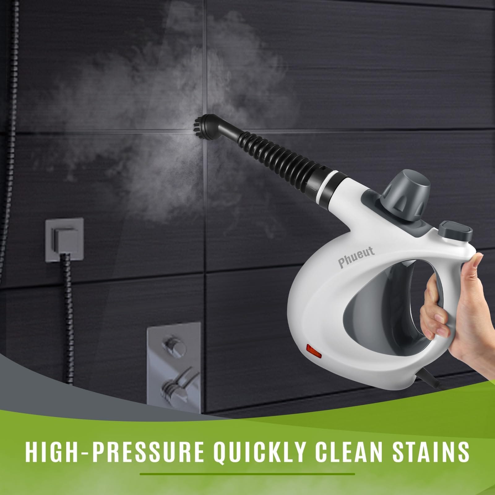 Powerful Multi-Surface Natural Steam Cleaner with 12 Pcs Accessories - Home and Car Steamer - Review Image 4