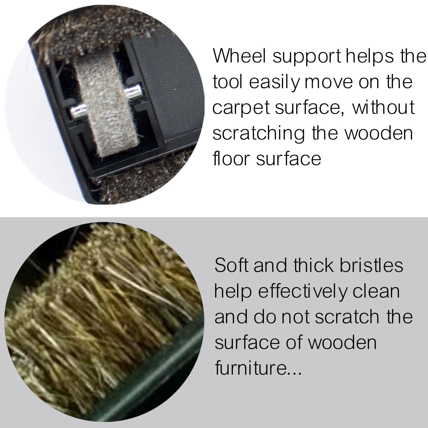 Horse Hair Vacuum Brush Attachments with Wheels - Ideal for Carpets, Tile, and Hardwood Floors - Review Image 4