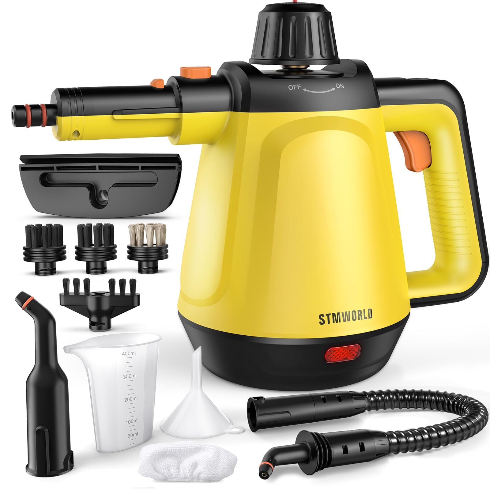 Eco-Friendly Multi-Surface Handheld Steam Cleaner with 10 Accessories - 13Oz Pressurized, On-Demand Cleaning Tool for Home, Dirt, Grease, Grout, Tile, Floor, Couch, and Car