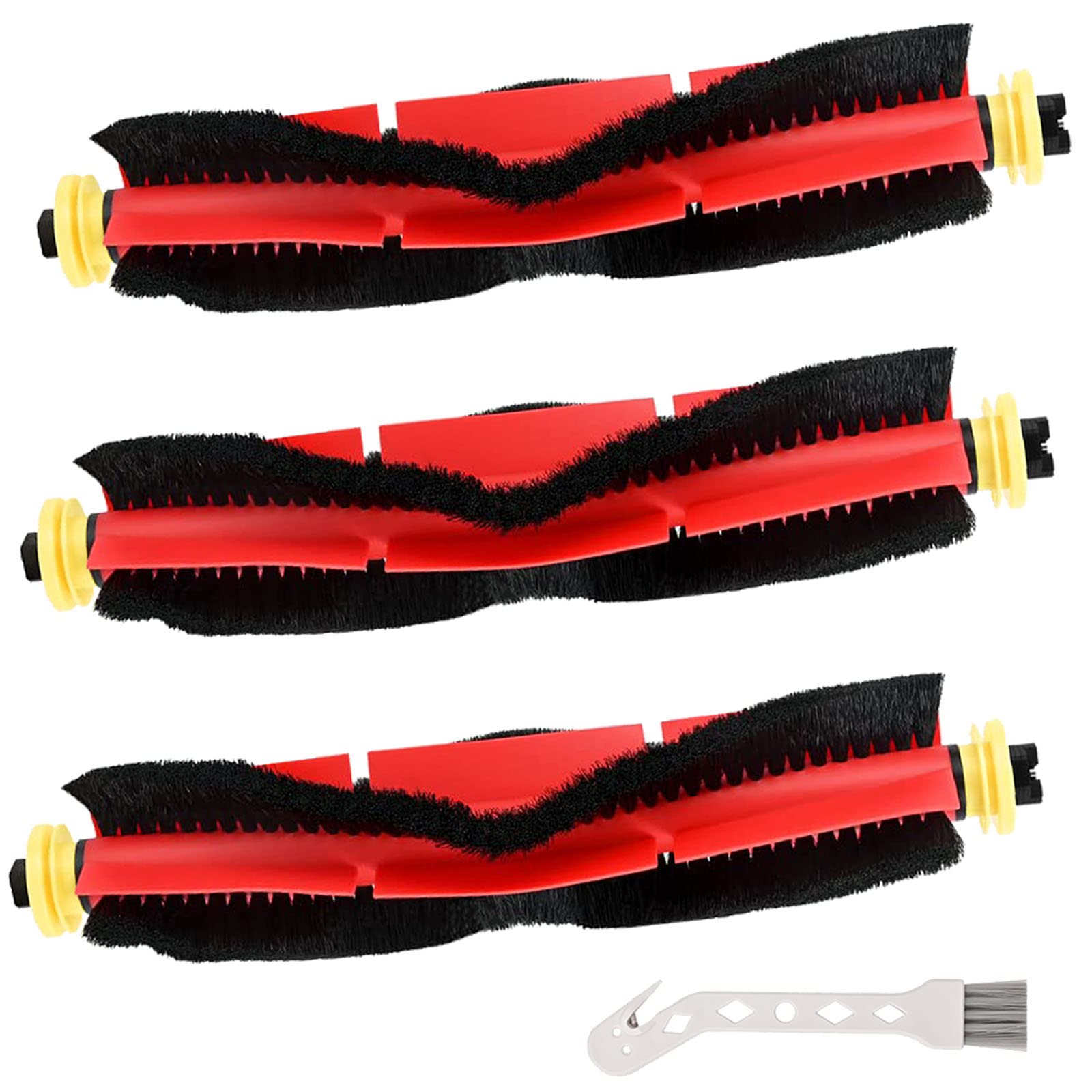 Replacement Main Brushes 3 Pack Compatible with Roborock S6 Pure, S6, S6 Maxv, E4, S4 Max, S5, S5 Max, S4, E2, E3, E5 E20 E25 E35 S50 S65 Xiaomi Mijia Robot Vacuum Cleaner